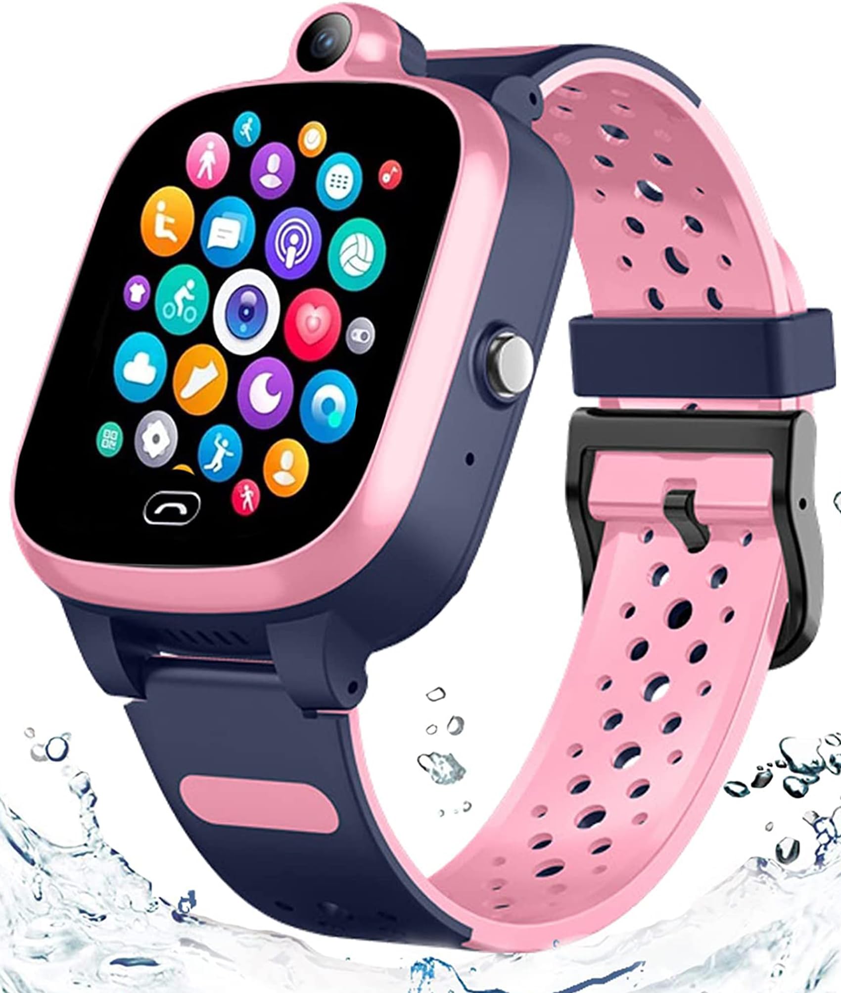 Topuser 4G Gps Smart Watch For Kids Boys Girls Watches [Global Version] Sos Emergency Alarm Waterproof Smartwatch With Text Vide