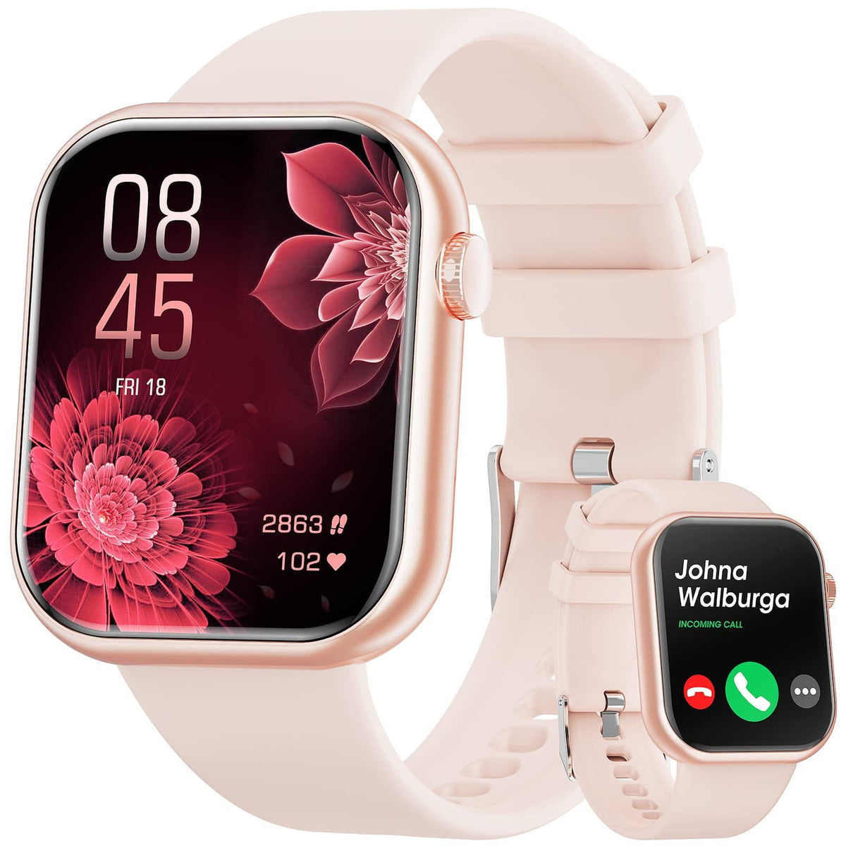 Smart Watch (Answermake Calls), 2023 Newest 185 Inch Fitness Tracker, Heart Ratesleep Monitorpedometercalories, Multiple Sports