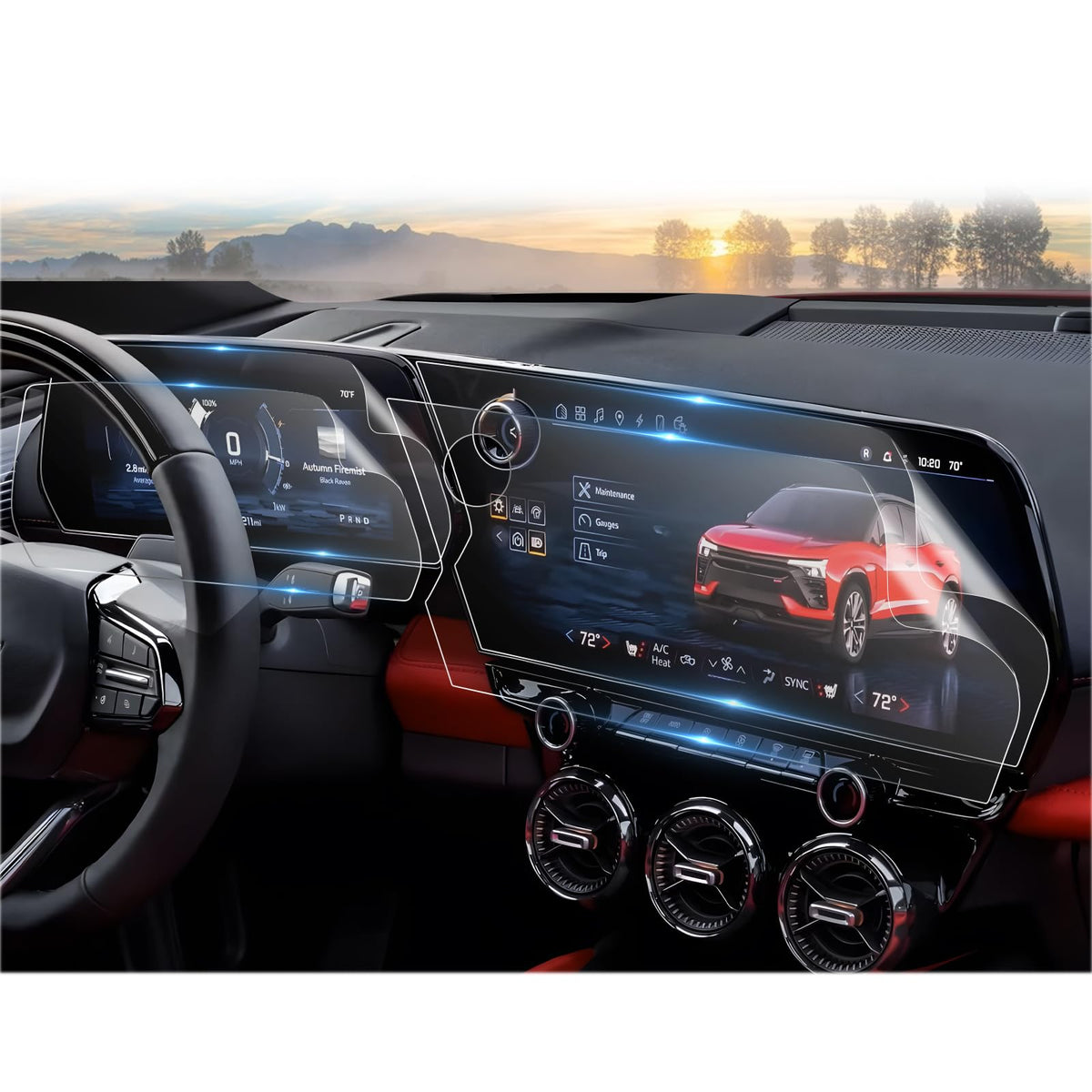 (4Pcs) Blazer Ev/Traverse/Equinox Ev/Silverado Ev 2024 2025 Screen Protectors, 17.7' Touchscreen & 11' Gauges, For Chevrolet 2024 2025 Blazer Ev/Traverse/Equinox Ev/Silverado Ev Accessories(Ls, Lt, Z71, Rs, 2Lt, 2Rs, 3Lt, 3Rs)