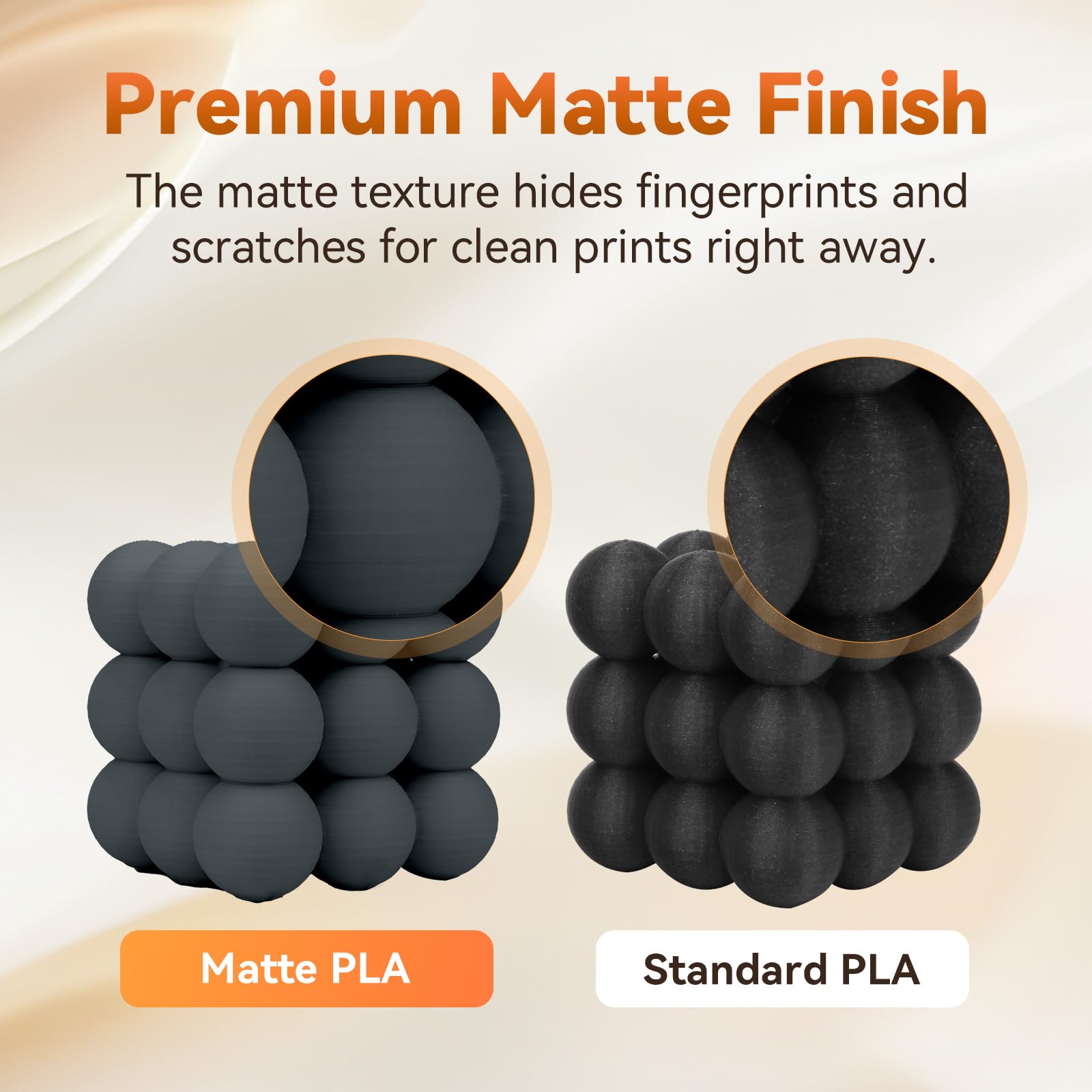 Flashforge Pla Filament 1.75Mm +/- 0.02Mm, Matte Grey 3D Printer Filament 1Kg (2.2Lbs) Spool, Excellent Printing Performance, Ea