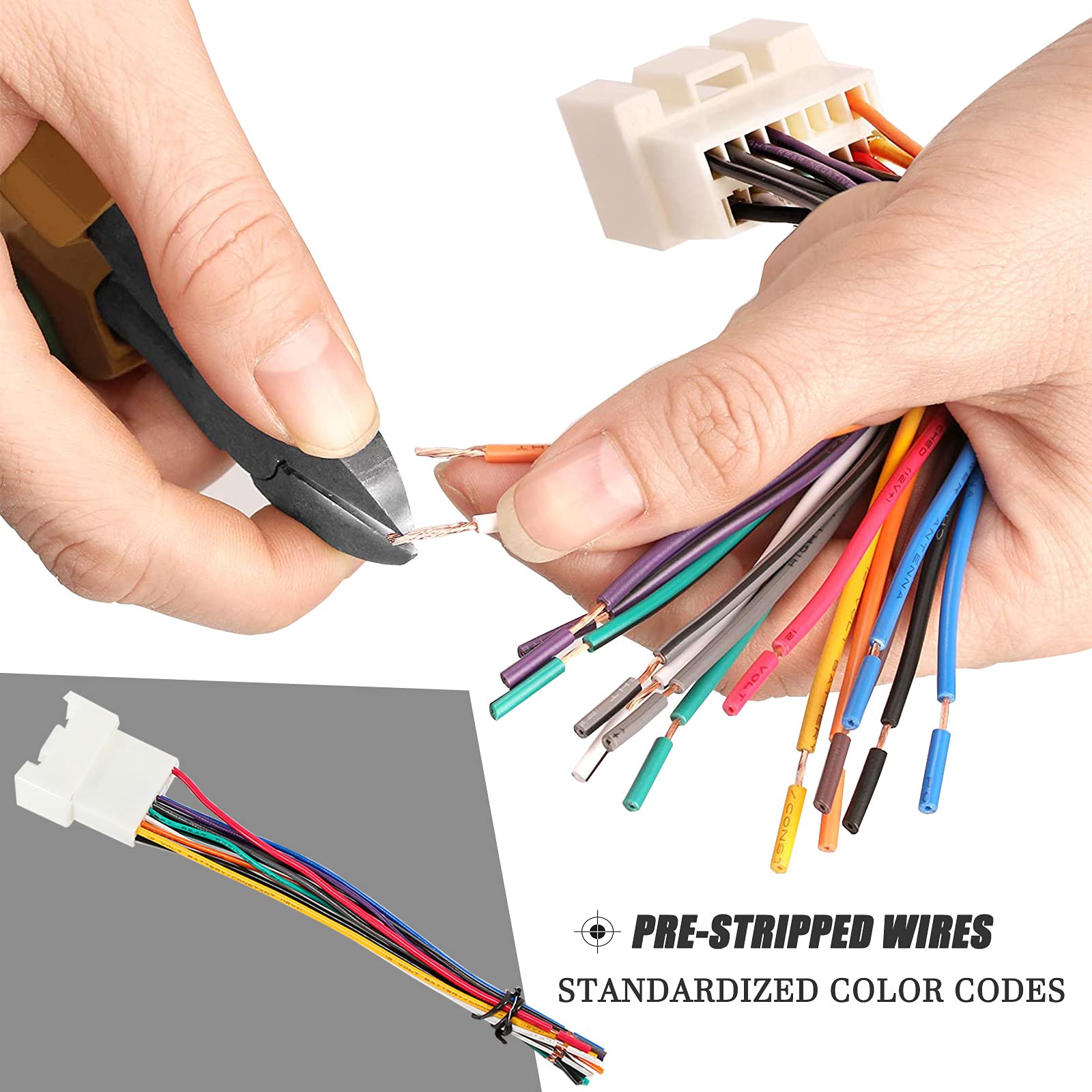 Red Wolf Car Radio Wiring Harness For Mitsubishi 2009 2019 Lancer, 2008 Mitsubishi Lancer Gts, 2012 2019 Outlander Sport 20 Pin Stereo Wire Install Aftermarket Cd Player Receiver Head Unit