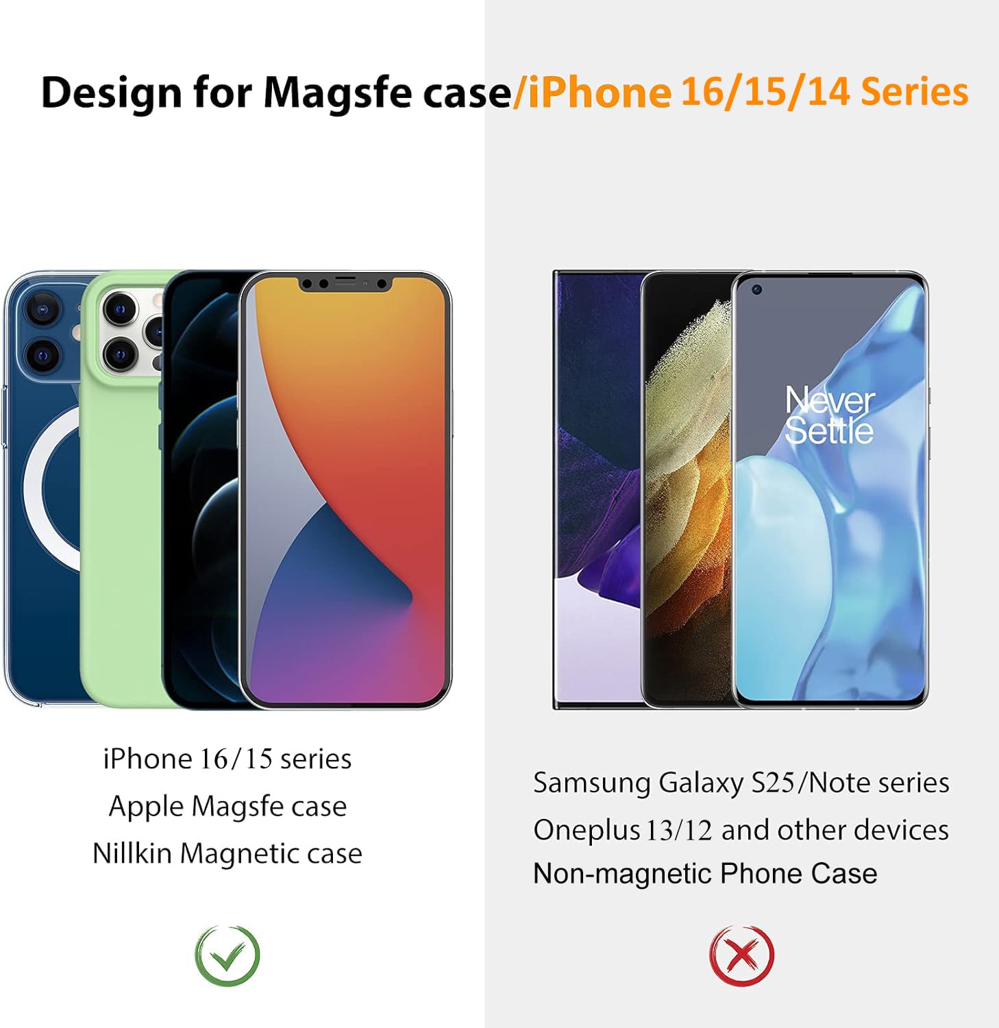 Nillkin Magsafe Wall Mount Magnetic Shower Phone Holder Waterproof, 2 Pack Snaphold Magnetic Sticker For Iphone 16 15 14 13 12 P