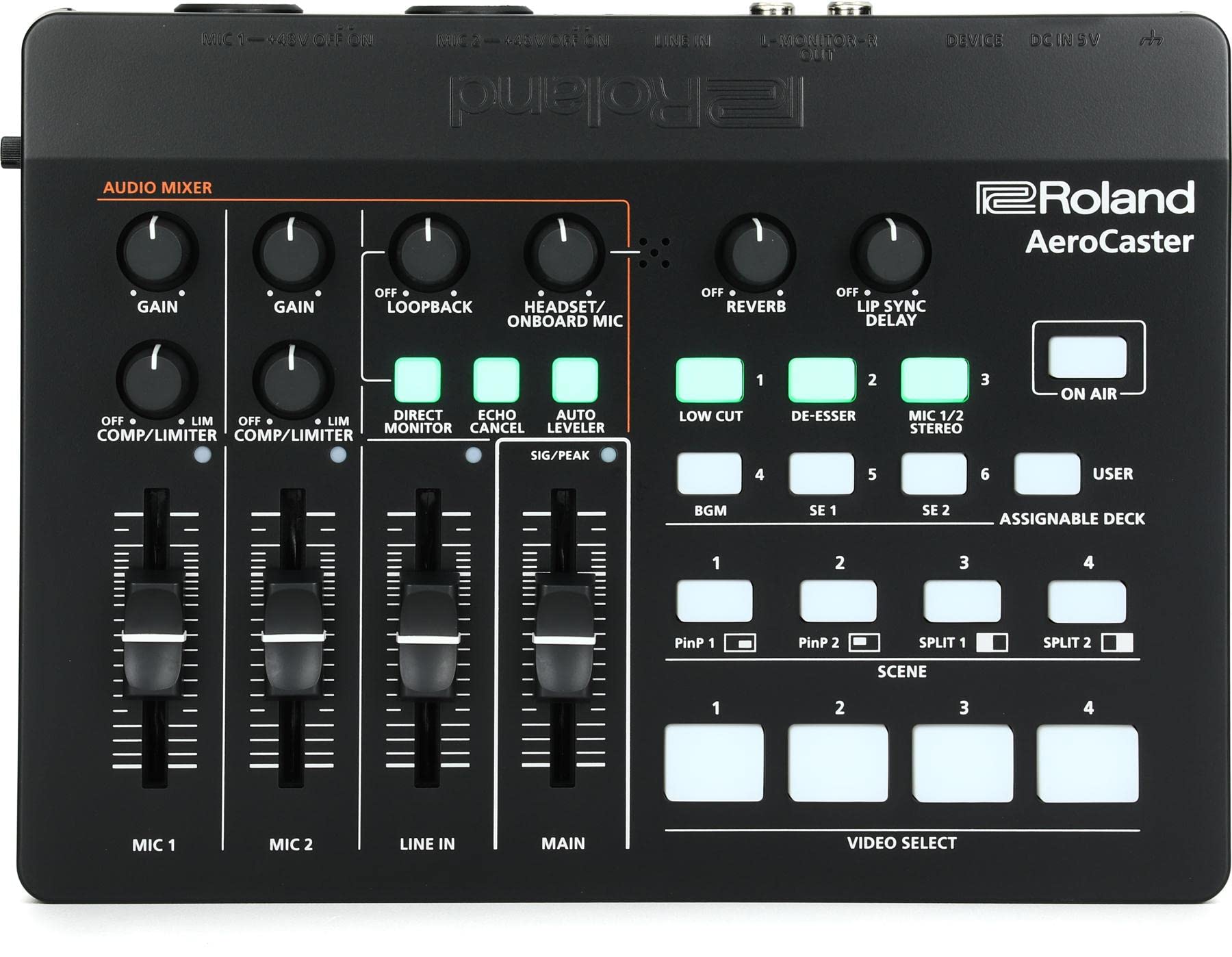 Roland AeroCaster Live Streaming System - Powerful wireless multi-camera production solution with hardware controller/audio inte