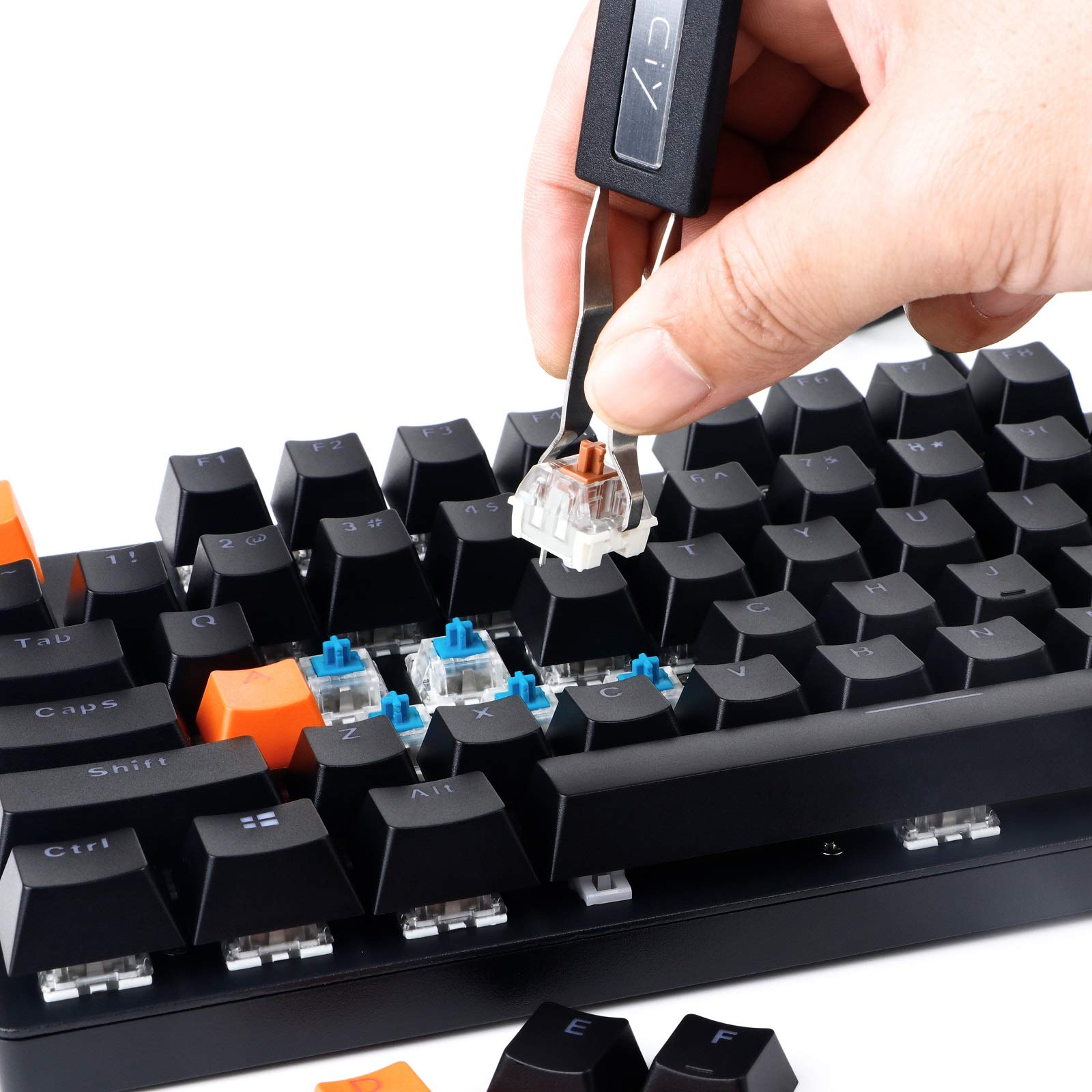 New Fashion Kingdom Keycap Puller Switch Puller Stainless Steel Keycap Removal Tool With 2 Pcs Keyboard Cleaning Brush For Mecha