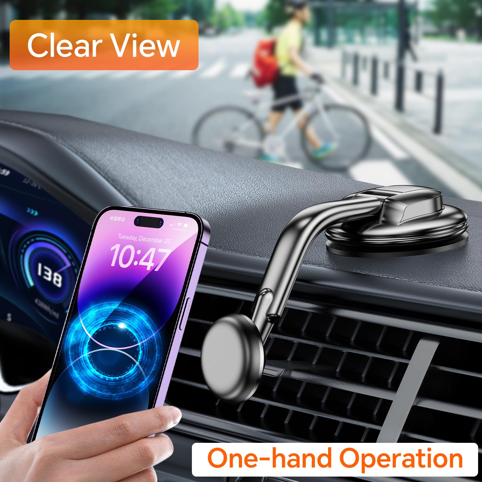 Magnetic Phone Holder For Car?Powerful Magnets?Phone Holders For Your Car Das?Military-Grade Suction?Suction Cup Cell Phone Moun