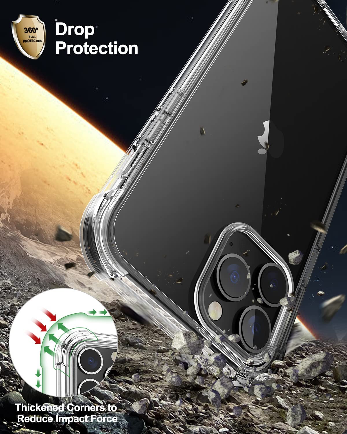 Suritch Compatible With Iphone 13 Pro Max Clear Case,[Privacy Screen Protector] Anti Spy Film Full Body Protection Shockproof Bu