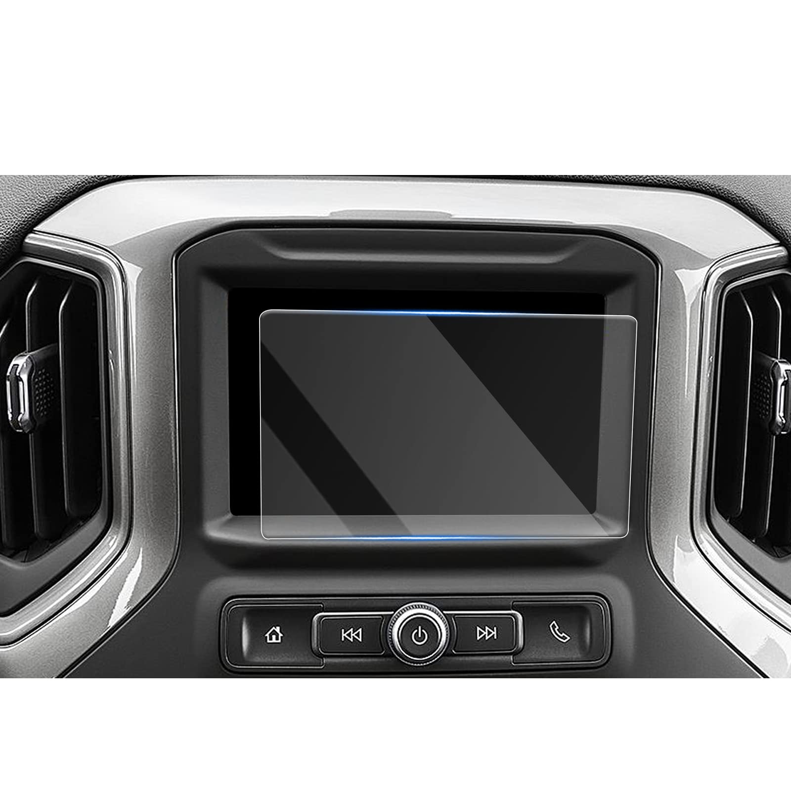 Cdefg For 2019 2020 2021 2022 2023 Silverado 1500 Infotainment 3 Car Touchscreen Navigation Touch Screen Protector, Hd Clear Tempered Glass 9H Scratch Resistance (7In)