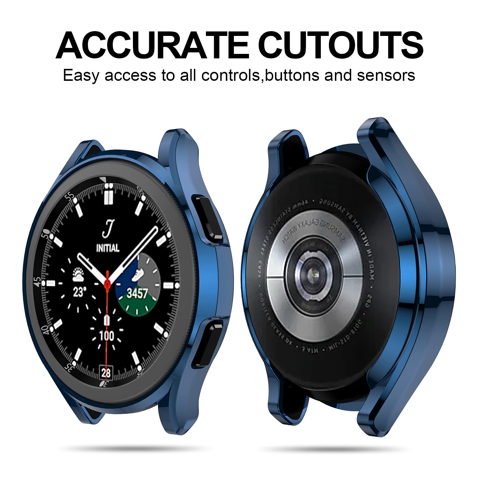 Haojavo [6+6] Pack For Samsung Galaxy Watch 4 Classic 46Mm Case With Screen Protector, Soft Tpu Cover Protective Bumper Shell +