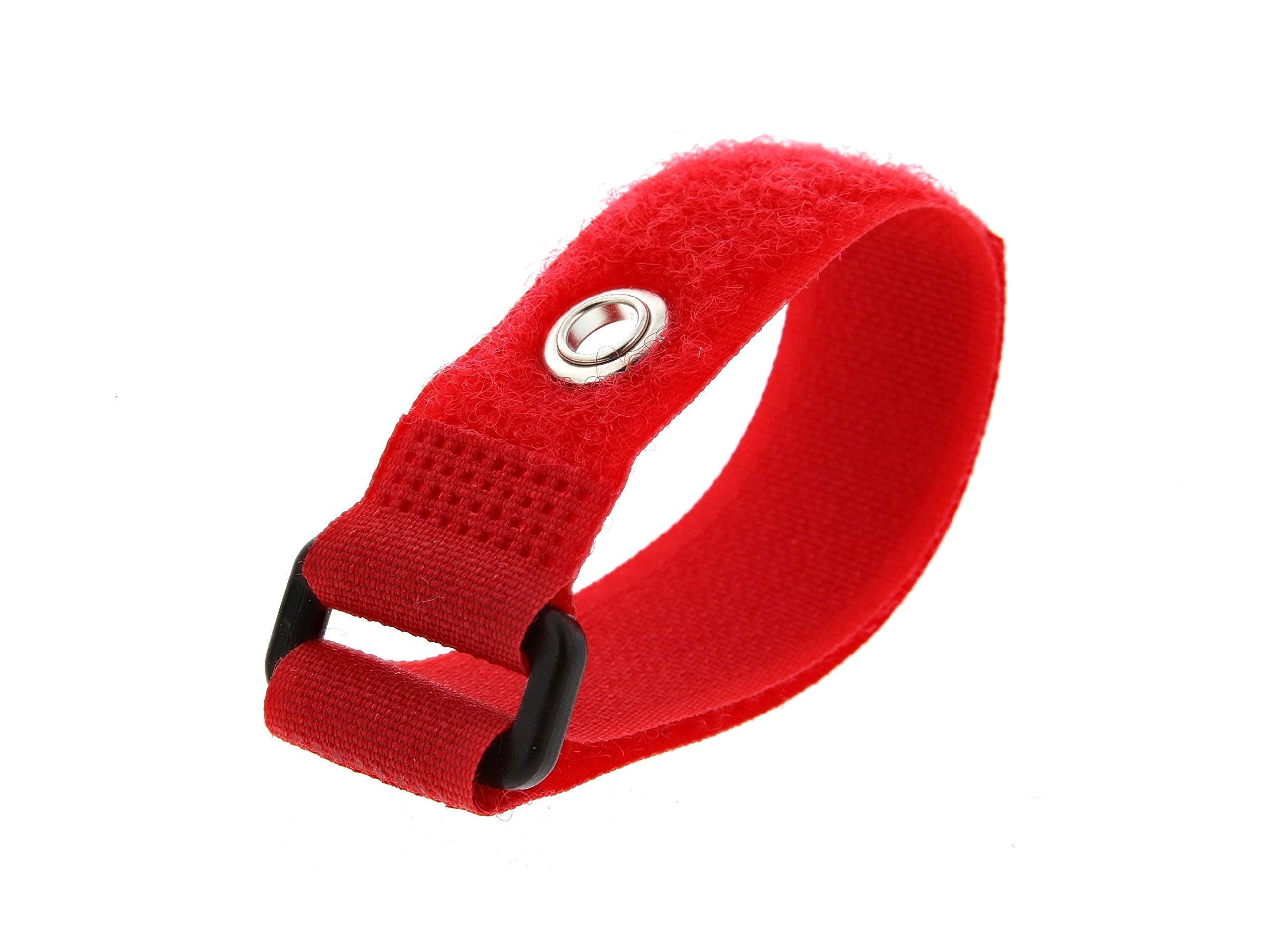 Secure 8 Inch Red Cinch Strap with Eyelet - 5 Pack