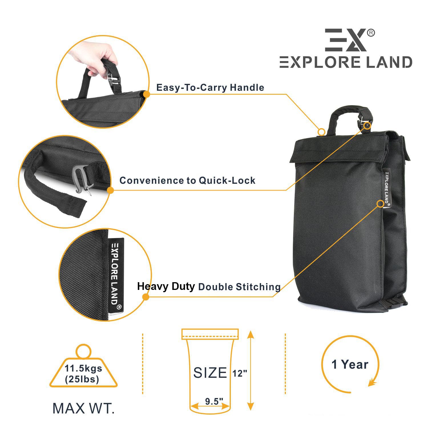 Explore Land 2 In 1 Saddle Weight Bag Universal Filled With Water & Sand