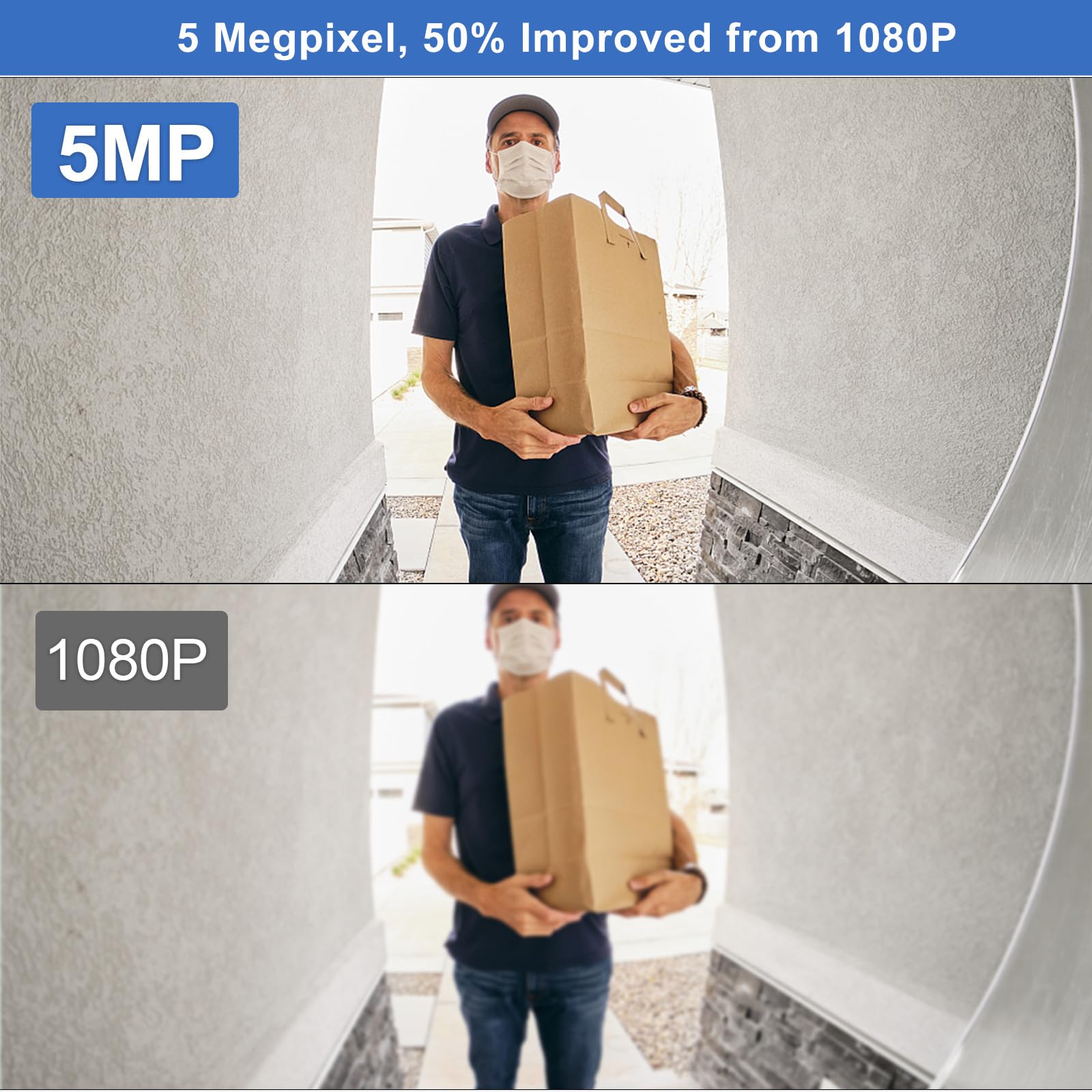 5Mp Doorbell Camera Wireless(128Gb Sd Card Included)   Smart Video Doorbell With Chime Pro,2.4Ghz Wifi 6,Ai Humanoid Alerts,Pir