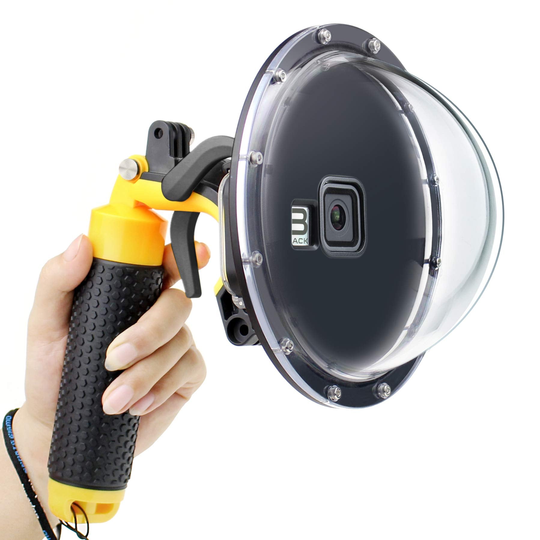 Gepuly Dome Port For Gopro Hero 8 Black, Dome Port Lens With Waterproof Housing Case Shutter Trigger Floating Hand Grip For Hero