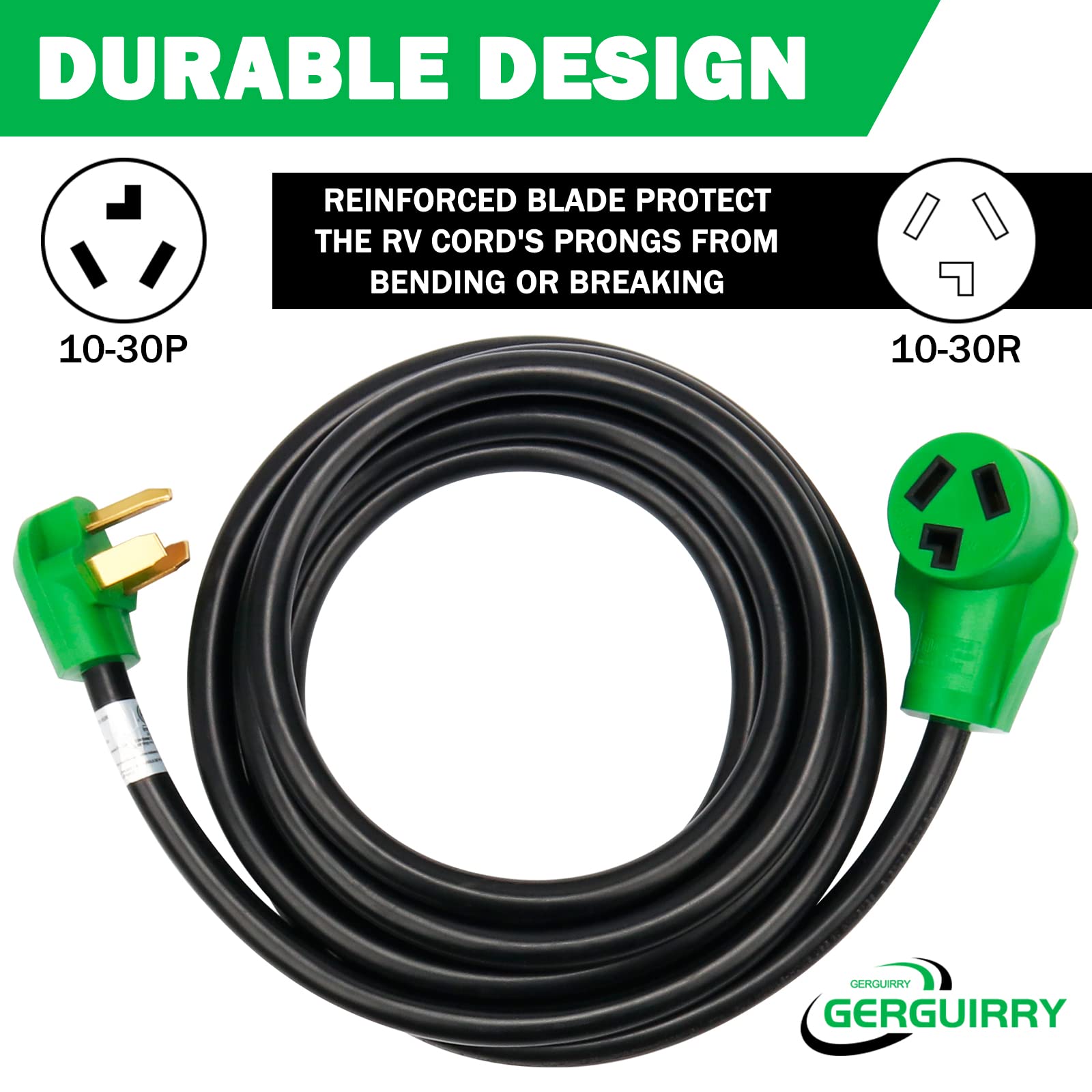 3 Prong Dryer Extension Cord, Gerguirry 15 Feet Extension Cord, 30 Amp Nema 10 30P To 10 30R Extension Dryer Cord, Use For Dryer