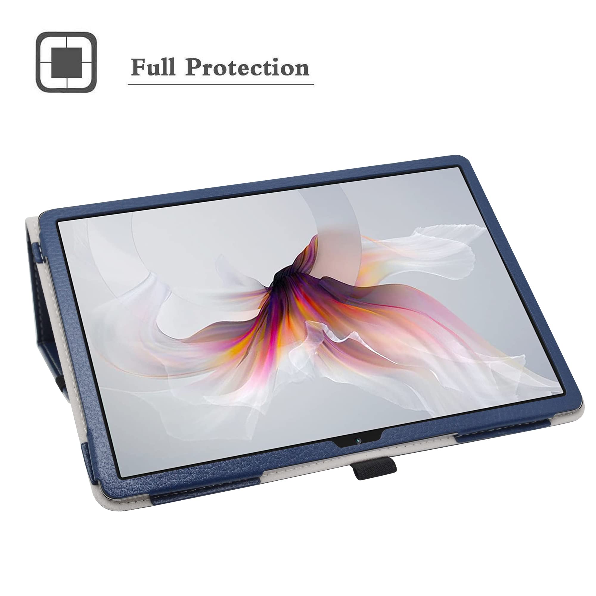 Bige For Blackview Tab 12 Case,Pu Leather Folio 2-Folding Stand Cover For Blackview Tab 12 10.1 Android Tablets,Dark Blue