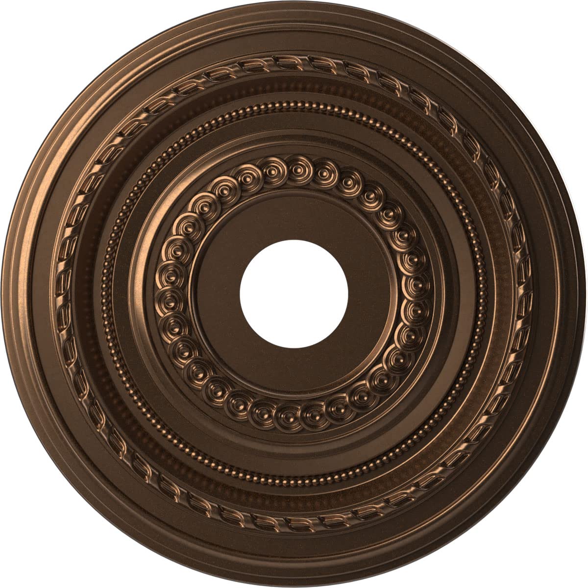 Ekena Millwork Cmp19Cocab Cole Thermoformed Pvc Ceiling Medallion (Fits Canopies Up To 5 1/8''), 19''Od X 3 1/2''Id X 1''P, Meta