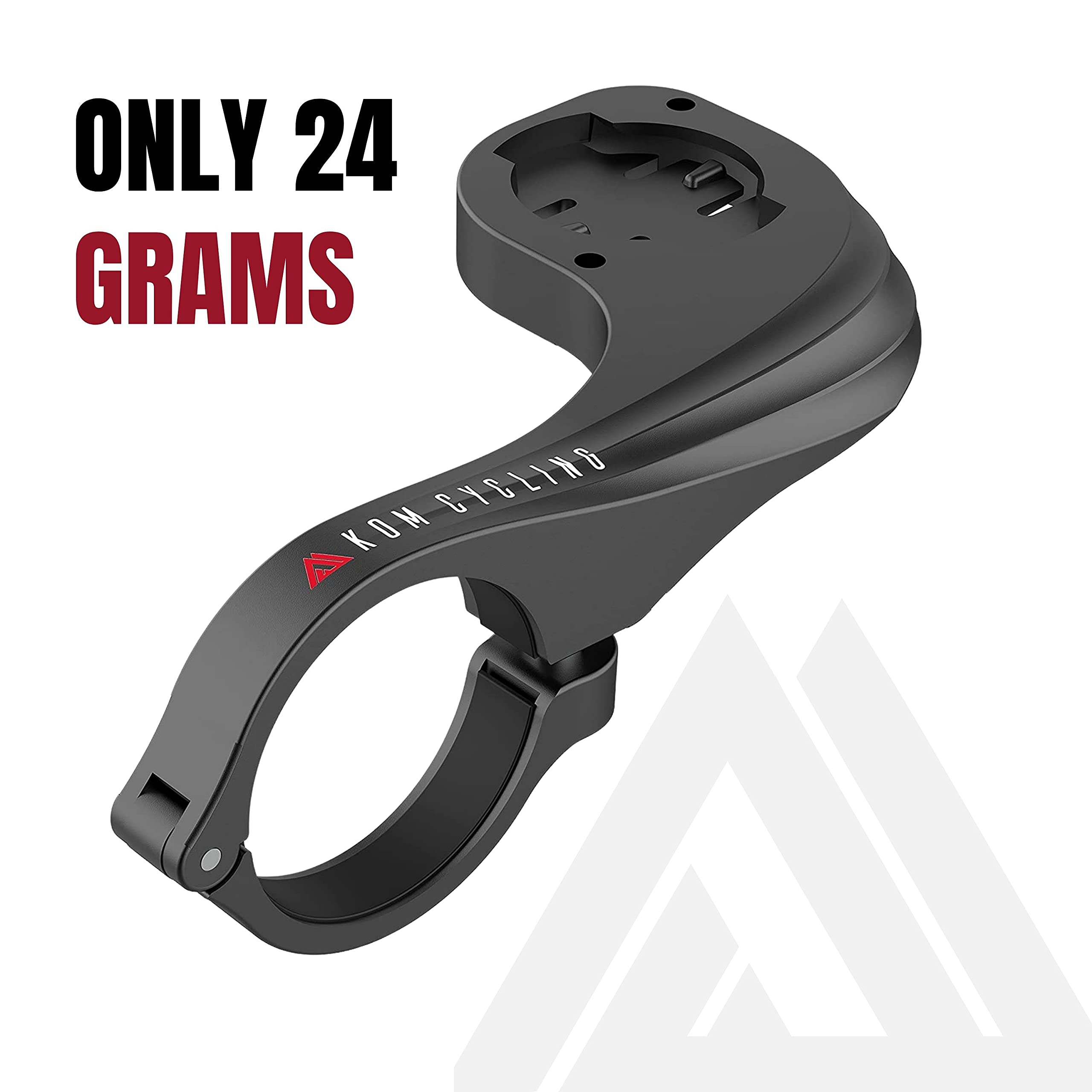 Kom Cycling Wahoo Elemnt Mount Compatible With Multiple Wahoo Computers Including The Wahoo Elemnt Bolt, Elemnt Roam, Elemnt Mini, And Elemnt   Multiple Colors 24G Out Front Computer Mount (Black)