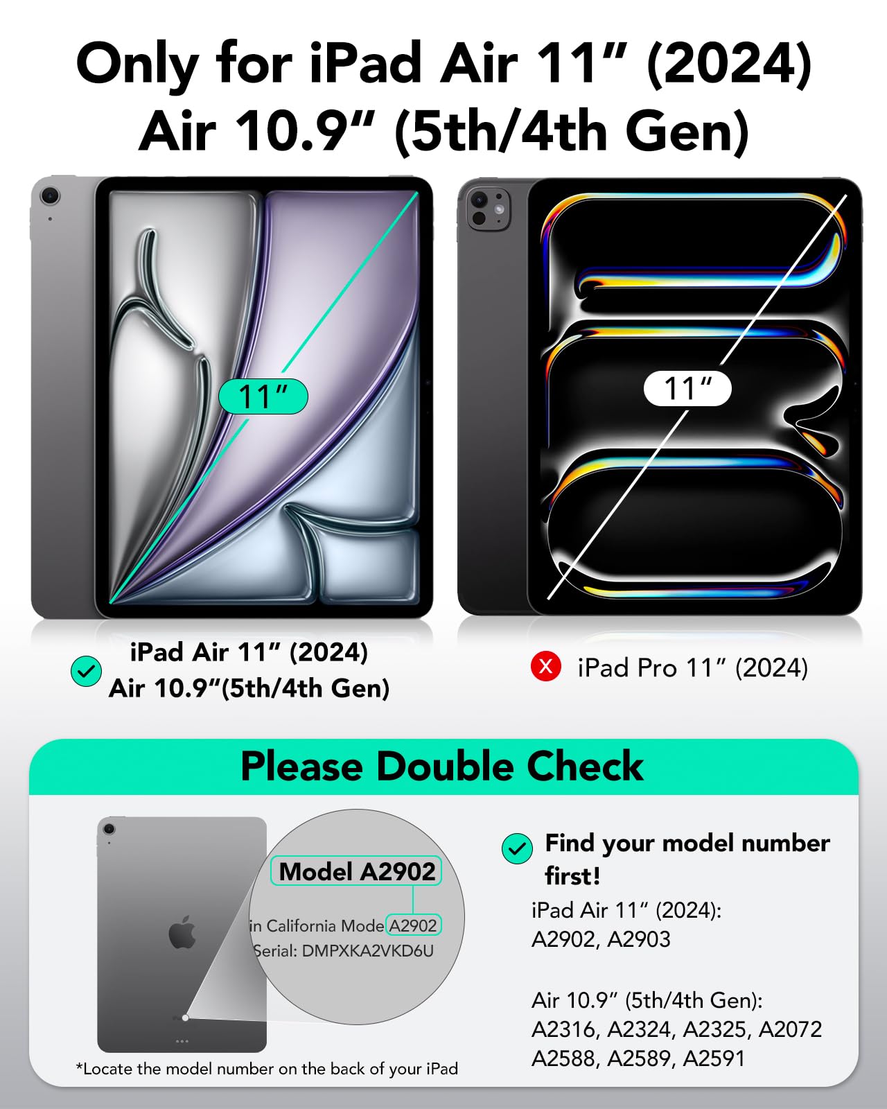 Esr For Ipad Air 11 Inch Case M2 2024, Ipad Air 6Th/5Th/4Th Gen(2024/2022/2020), Slim&Light, Yellowing Resistant, Transparent Ba