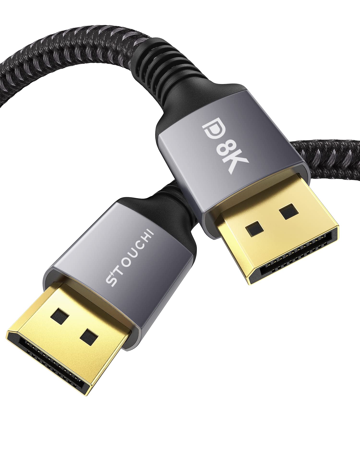 Stouchi Displayport Cable, Dp 1.4 Cable 8K 3M/10Ft 8K@60Hz Hbr3 4K@60Hz/144Hz/120Hz 5K@60Hz 2K@165Hz/240Hz Support Freesync G Sy