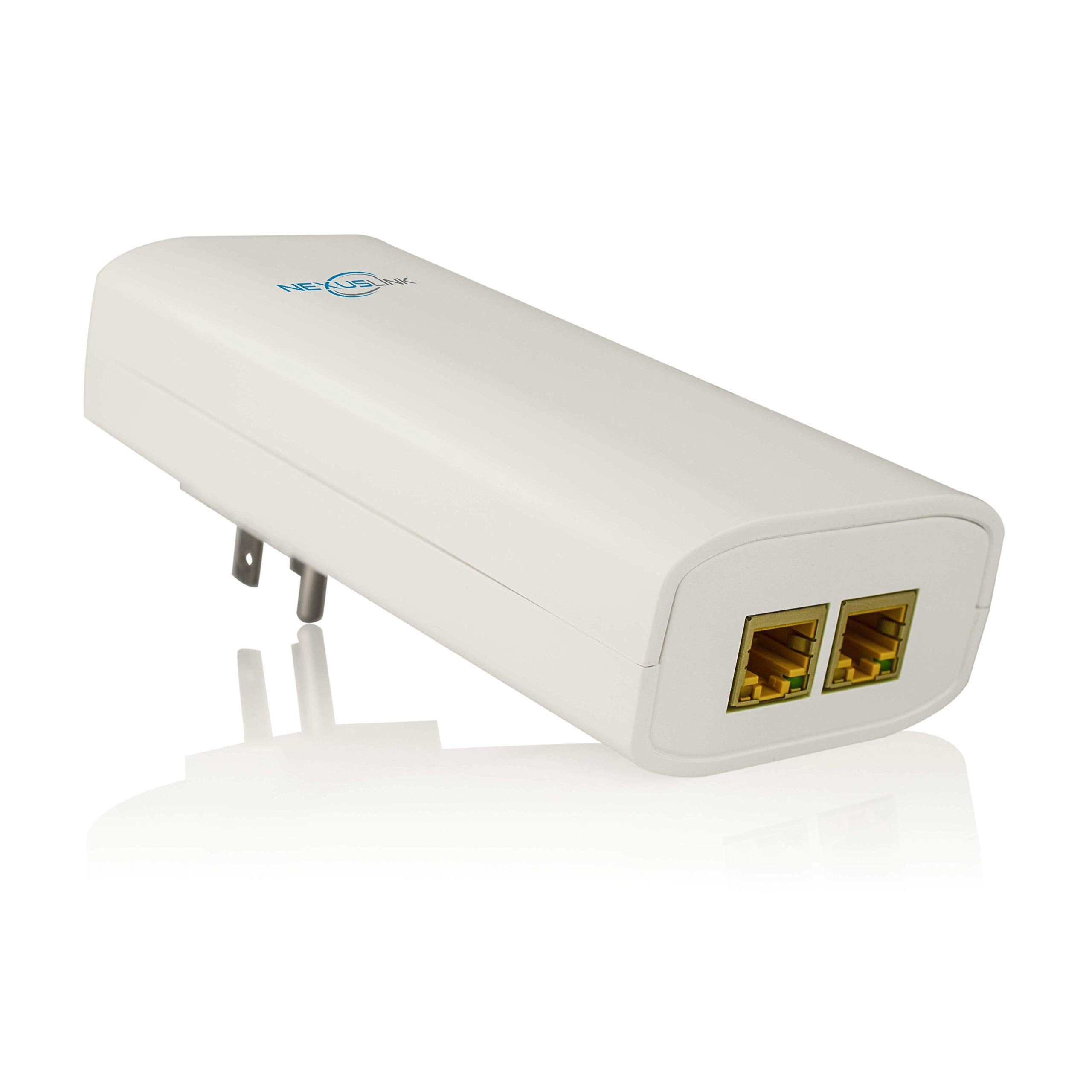 Nexuslink G.Hn Wave 2 Powerline Ethernet Adapter Poe � 2 Gigabit Ports, 30W Power Budget, Supports 802.3At Poe, Powerline 2000, Plug & Play, Ideal For Gaming, Work, Etc., � Single Device (Gpl 2000Poe)