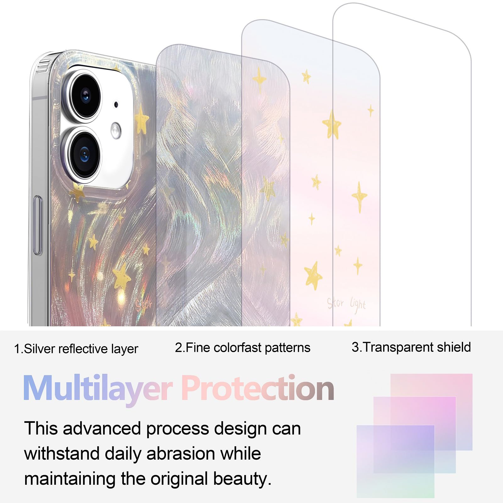 I Mgae In Ar Phone Hard Case 6.1 Inch Compatible With Iphone 11 Case 2019 Release Slim Holographic Fade Star Women Girls, Hard P