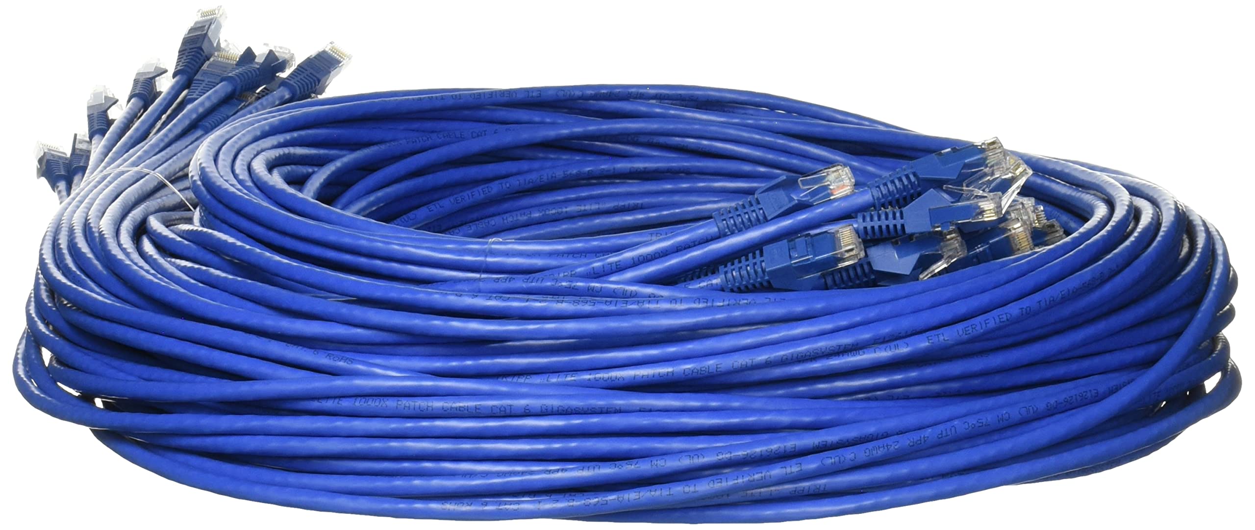 Tripp Lite Cat6 Gigabit Snagless Molded Patch Cable (Rj45 M/M)   Blue   50 Piece Bulk Pack, 5 Ft.(N201 005 Bl50Bp)