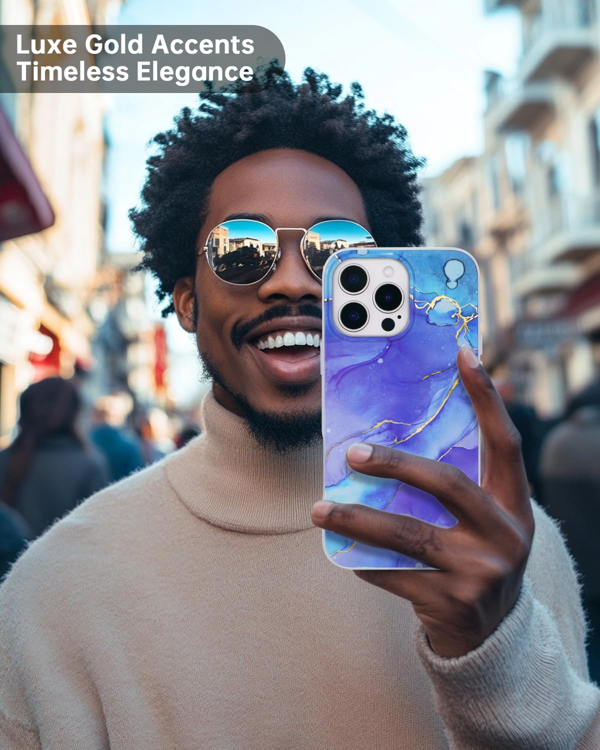 Scorpify For Iphone 16 Pro Max Case [Compatible With Magsafe] With Fantasy Blue Marble Design, Cute Magnetic Phone Cover For Wom