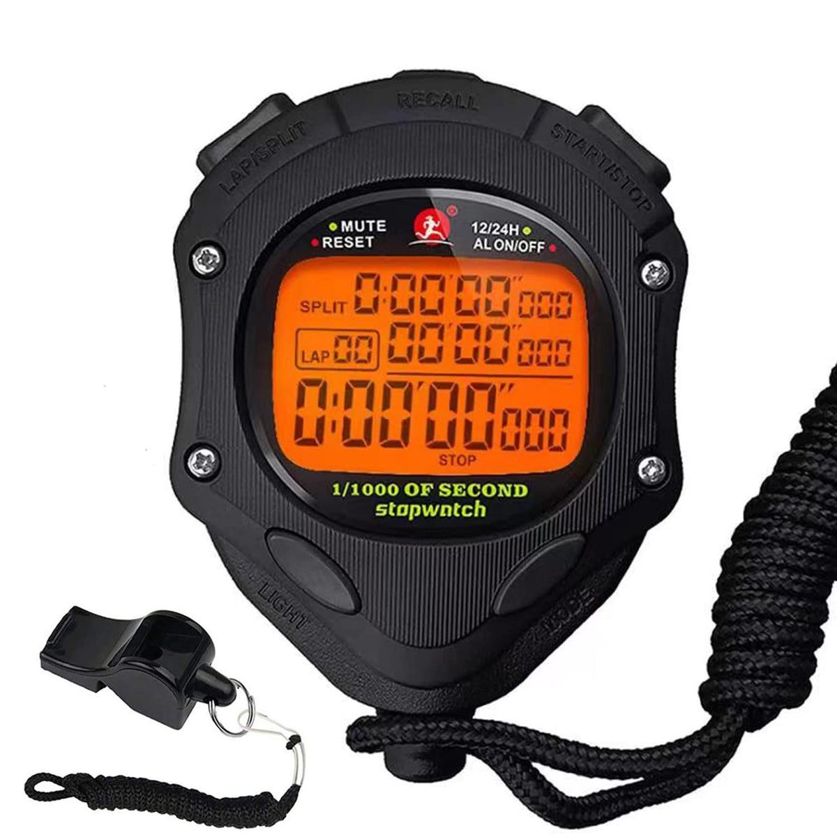 Rolilink Stopwatch, Stop Watch Timer 100 Lap Memory Coach Sports Timer For Competitions, Games