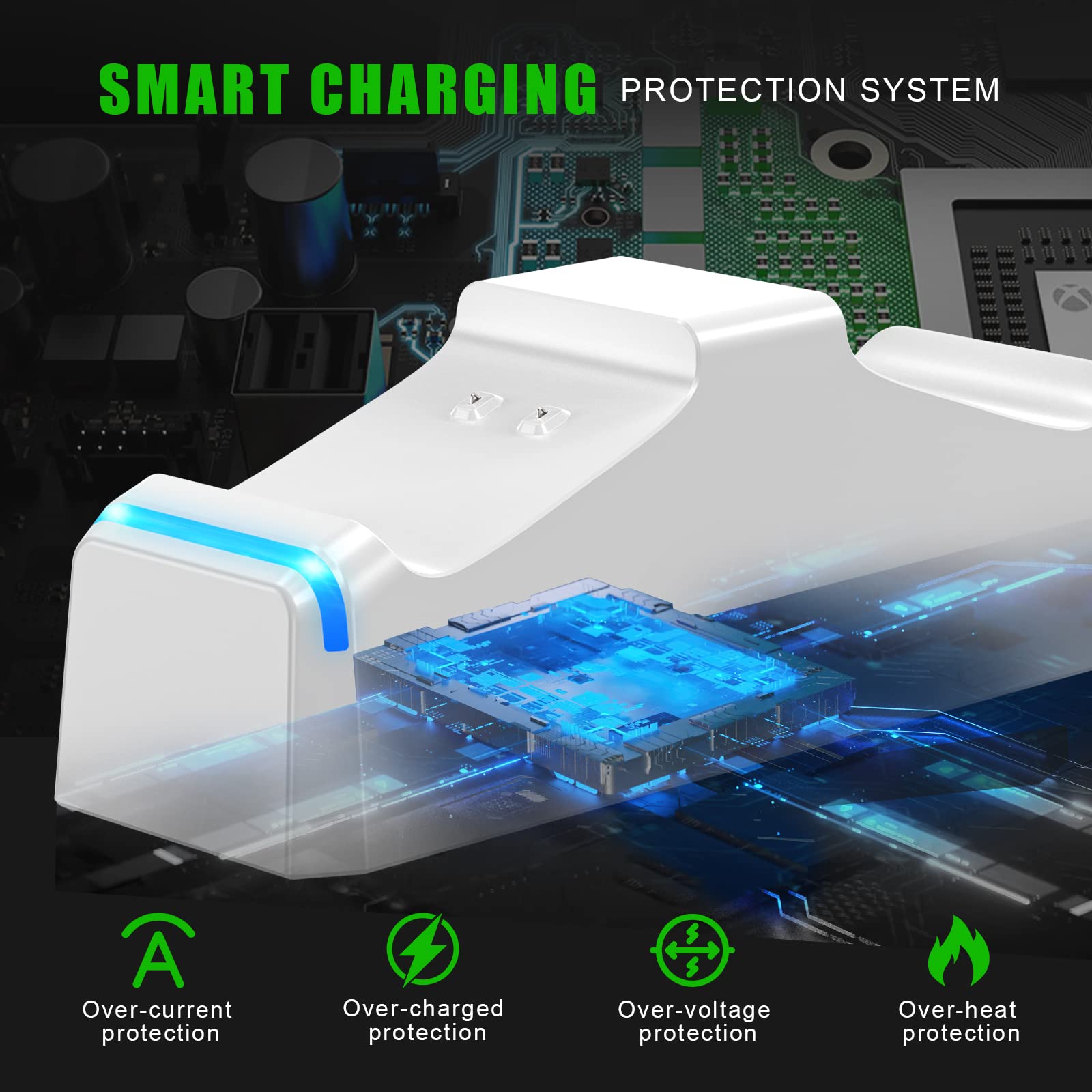 Kekucull Dual Dock Charging Station Compatible With Xbox Series X/S, Xbox One/One X/One S Controllers, Charger For Xbox Controll