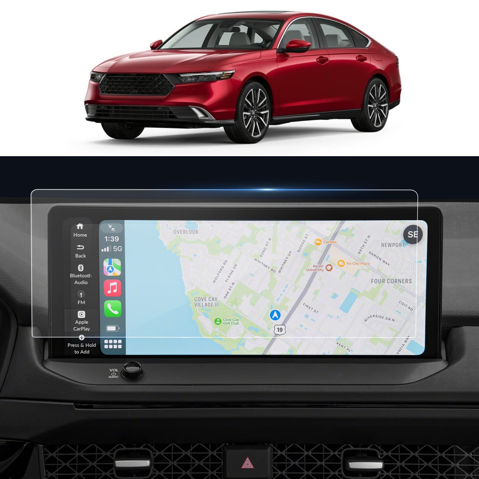 Lantu Car Screen Protector For Honda Accord 2024 2023 Accessories 12.3'' Navigation Tempered Glass Touch Screen Anti Glare For A