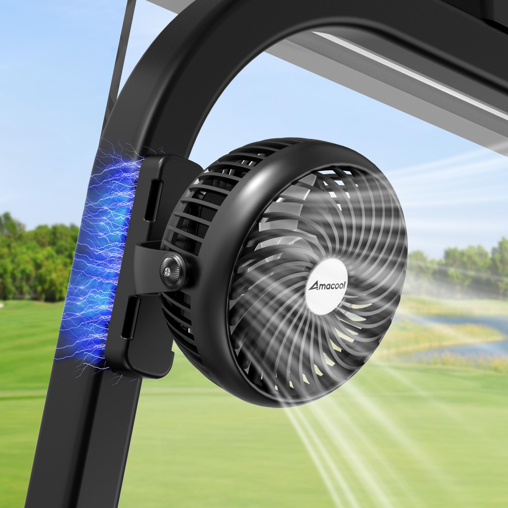 AMACOOL Magnetic Golf Cart Cruise Fan, Tool Gifts for Him Dad Husband Father, 5000mAh Rechargeable Birthday Golf Gifts for Women