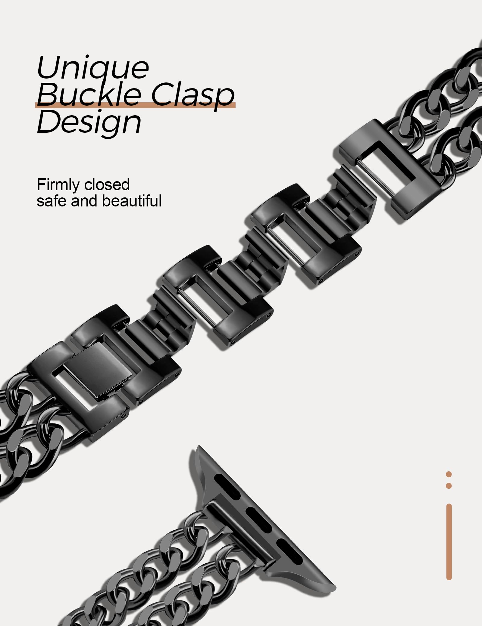 Jr.Dm Black Watch Bands For Women Compatible With Apple Watch Band 42Mm(S3/2/1) 44Mm 45Mm 46Mm 49Mm Adjustable Metal Band Cowboy