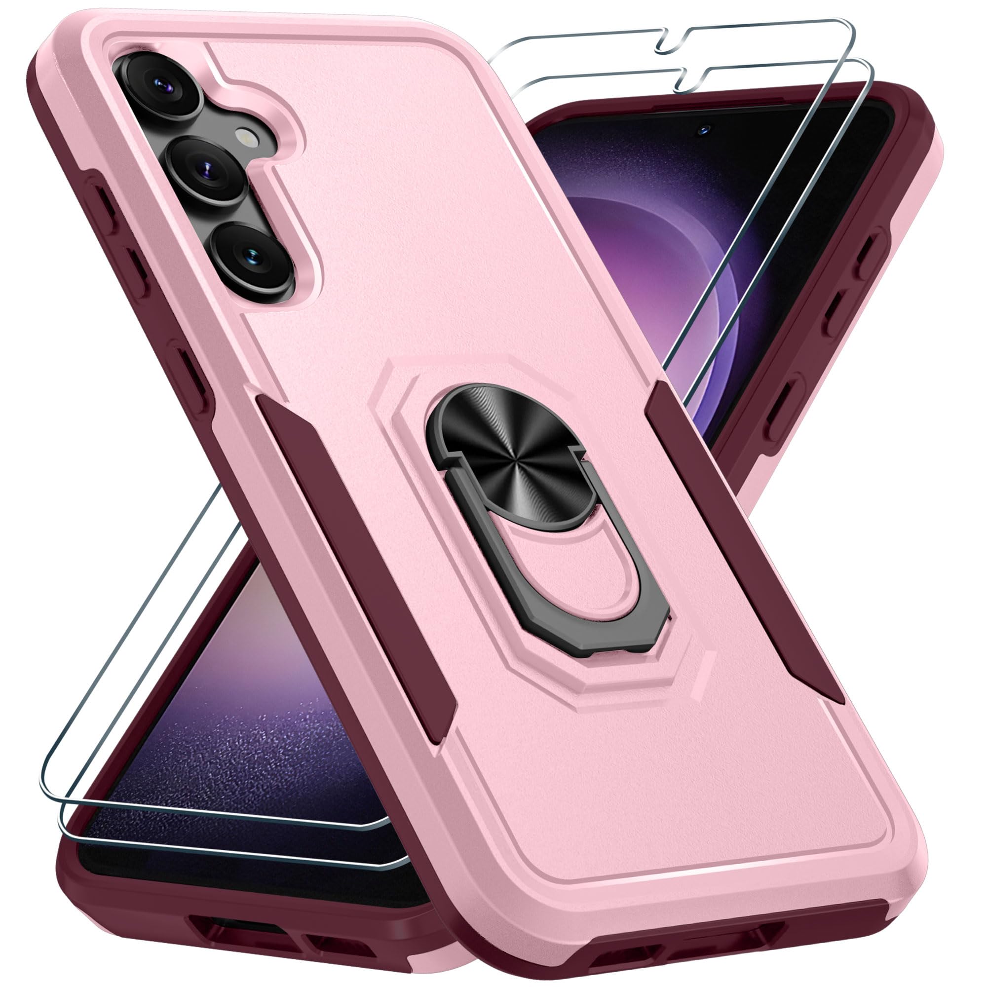 Janmitta Compatible With Samsung Galaxy S23 Fe Case With 2 Pcs Screen Protector,Heavy Duty Shockproof Full Body Phone Cover Buil