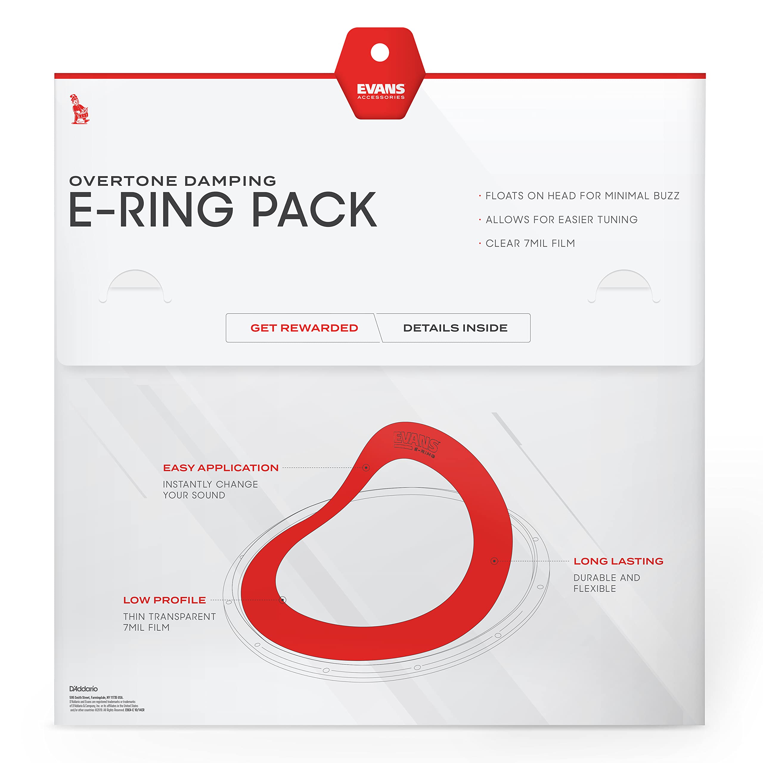 Evans 2 Inch E Ring 10 Pack, 14 Inch