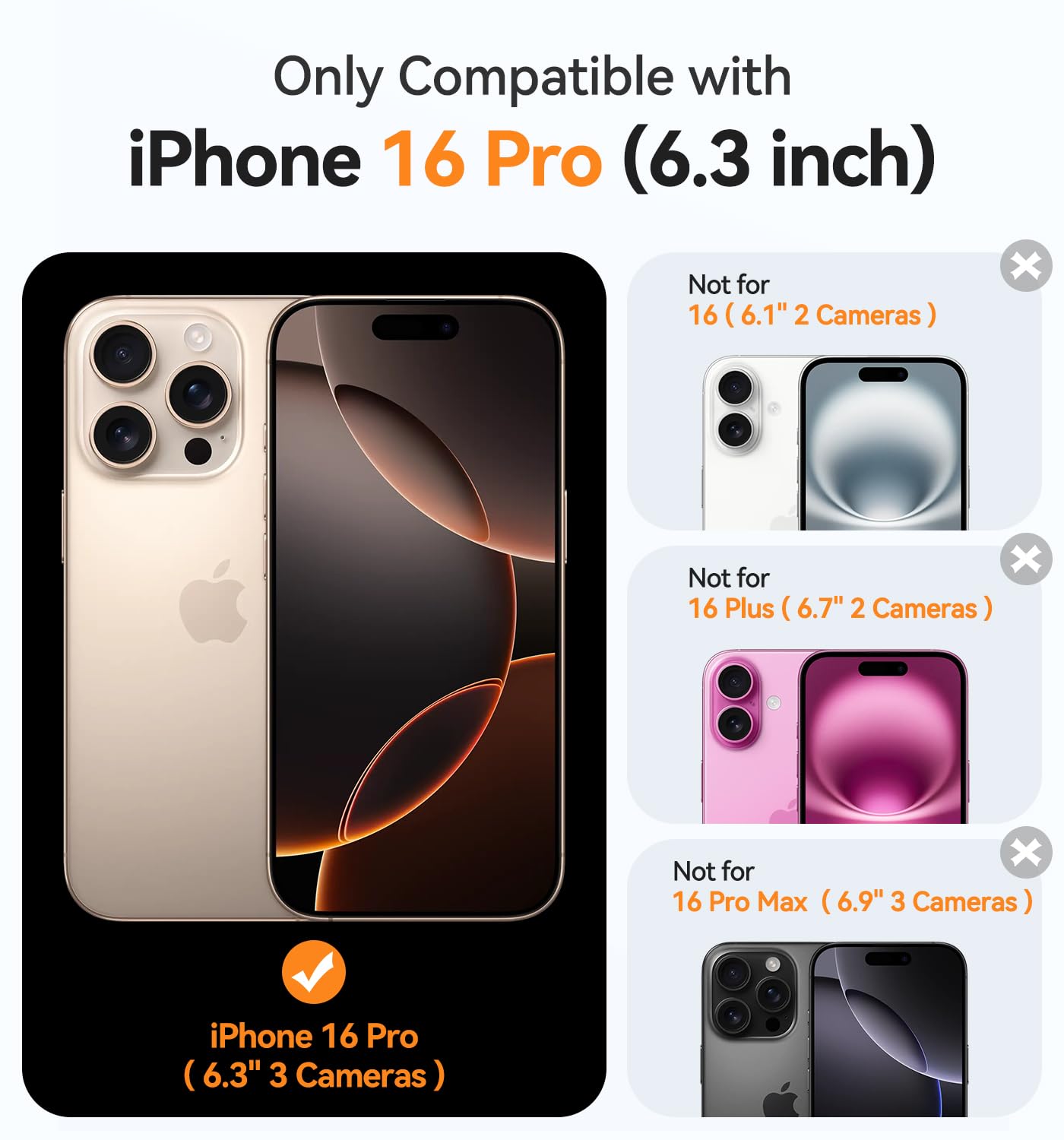 Canshn Clear Magnetic Compatible With Iphone 16 Pro Case [Compatible With Magsafe] [Not Yellowing] Slim Thin Shockproof Protecti