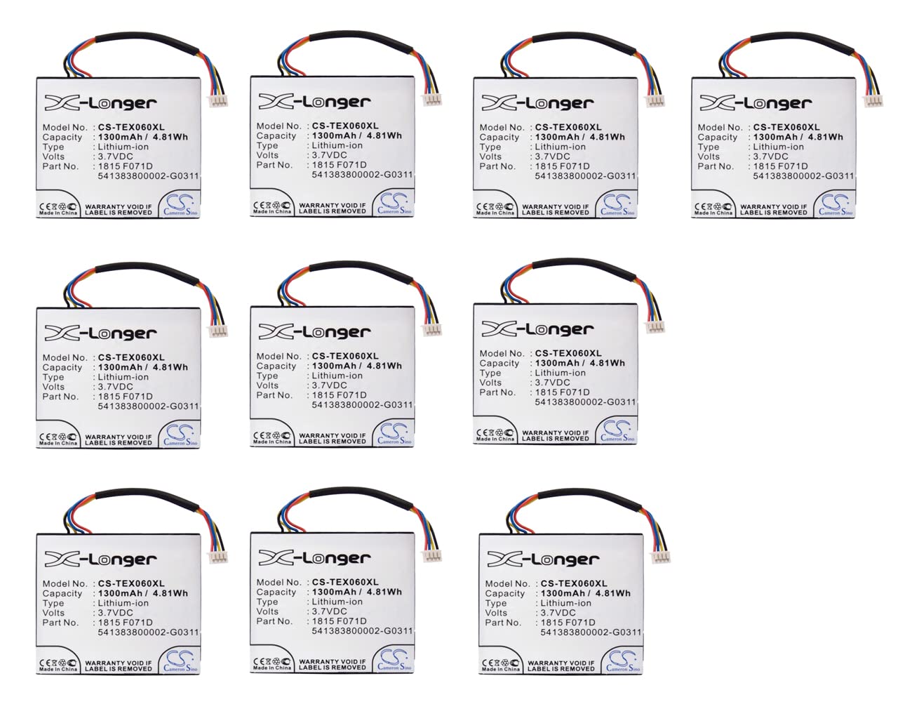 (10-Pack) XSP Battery for Texas Instruments TI-Nspire CX TI-Nspire CX CAS N2/AC/2L1/A TI-84 Plus C Silver Edition TI-Nspire Touc