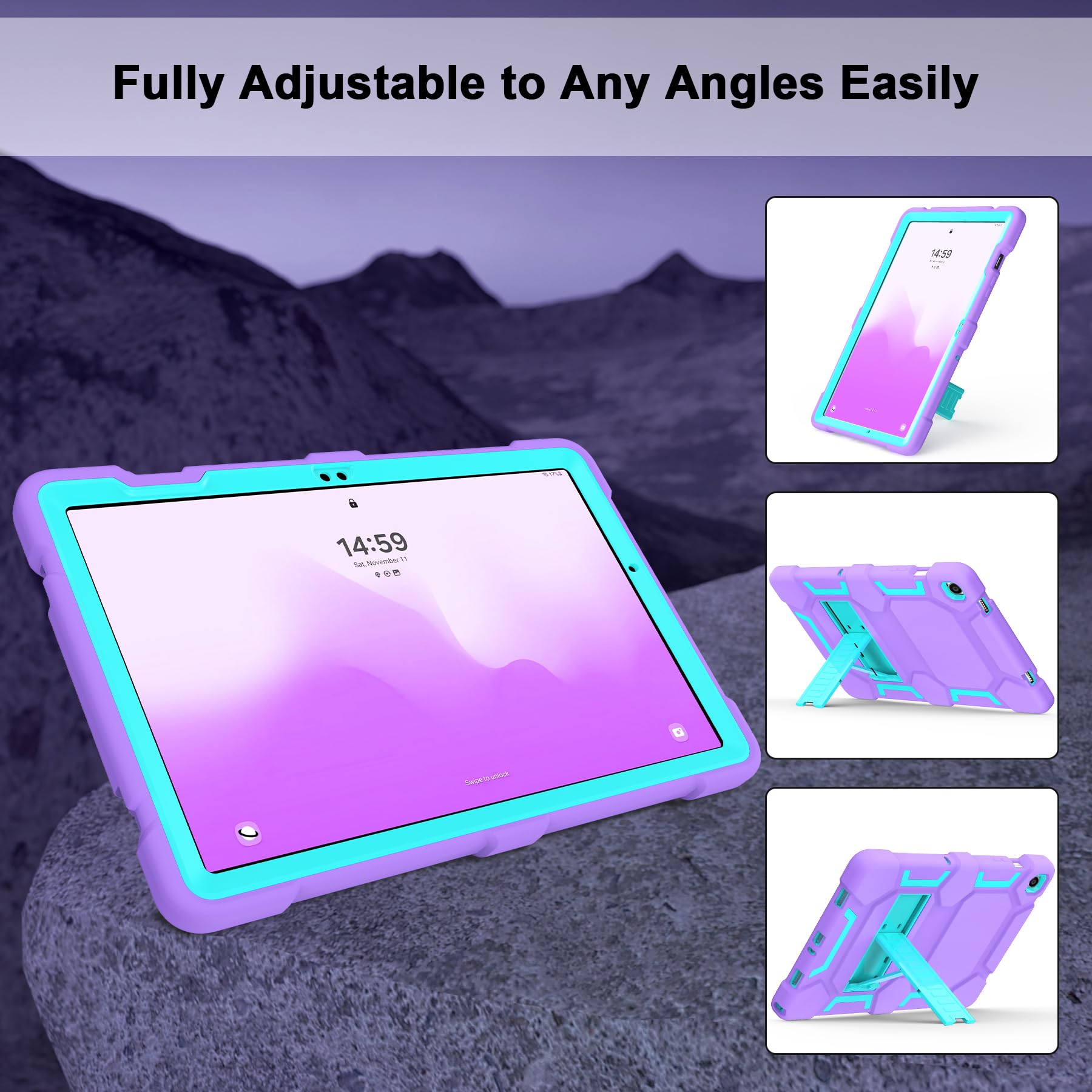 Ccmao Case For Samsung Galaxy Tab A9+ Case 11 Inch 2023 Model (Sm X210/X216/X218), Heavy Duty Shockproof Hybrid Three Layer Prot