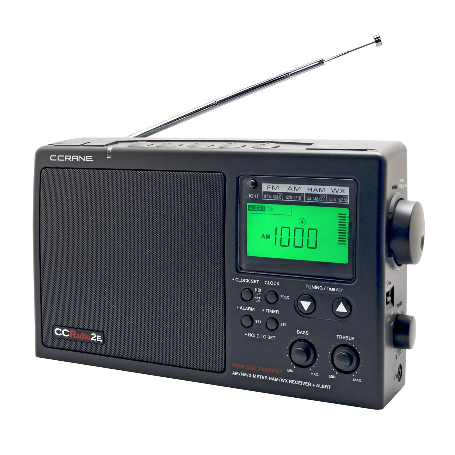 C. Crane Ccradio 2E Enhanced Portable Am Fm Weather And 2 Meter Ham Band (Black) Cc2Be