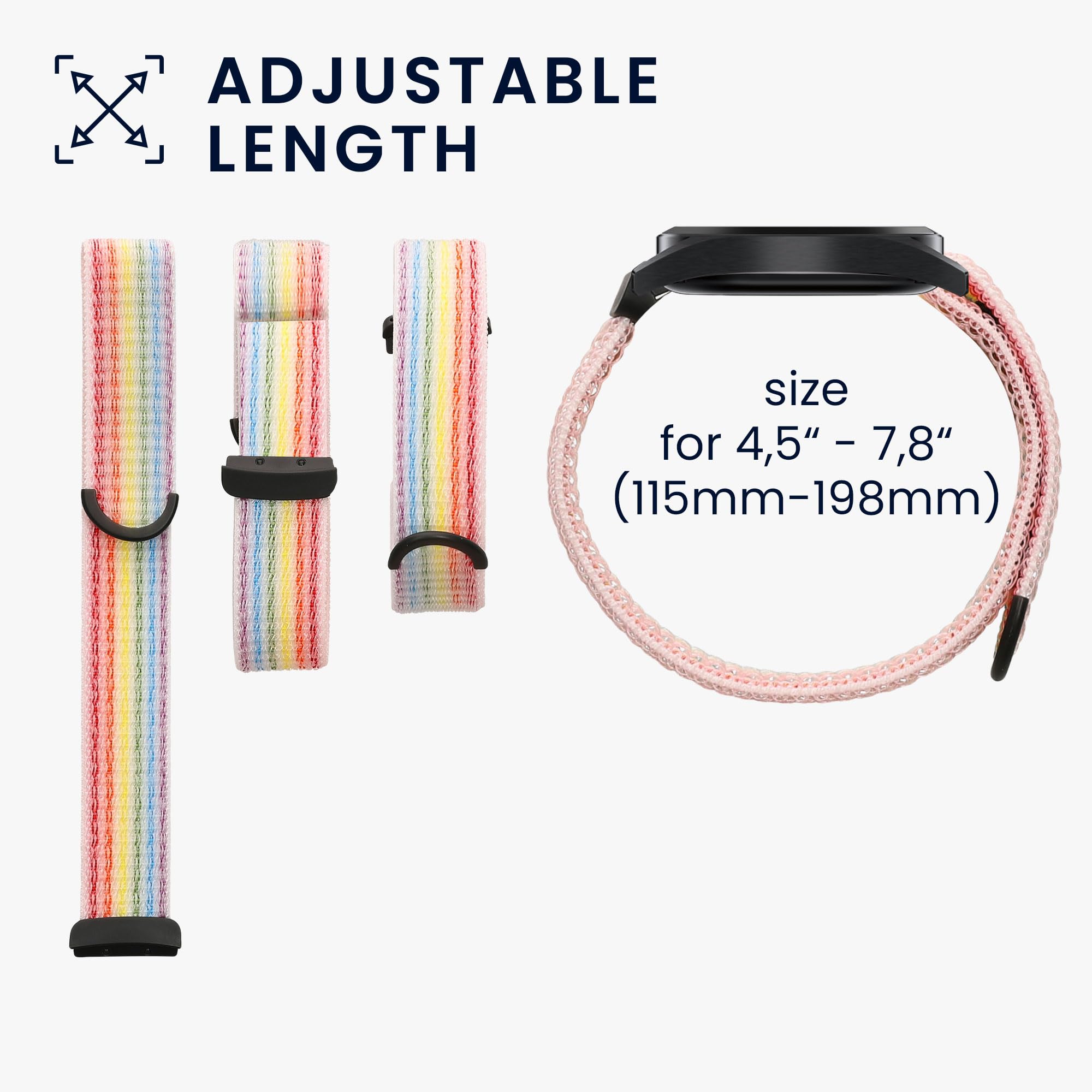 Kwmobile Nylon Smartwatch Strap Compatible With Fitbit Ace Lte Kids Watch Strap - 2X Fitness Tracker Replacement Wristband With