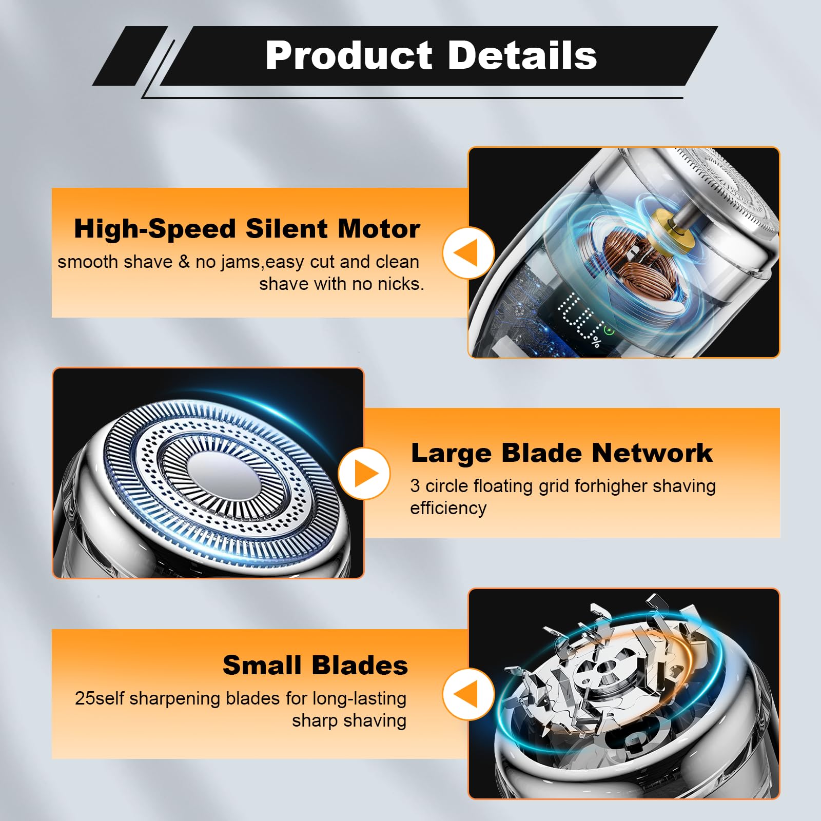 Mini Electric Shaver Mini Portable Electric Shaver For Men Mini Razor Powerful For Men Usb C Rechargeable With Battery (White, S