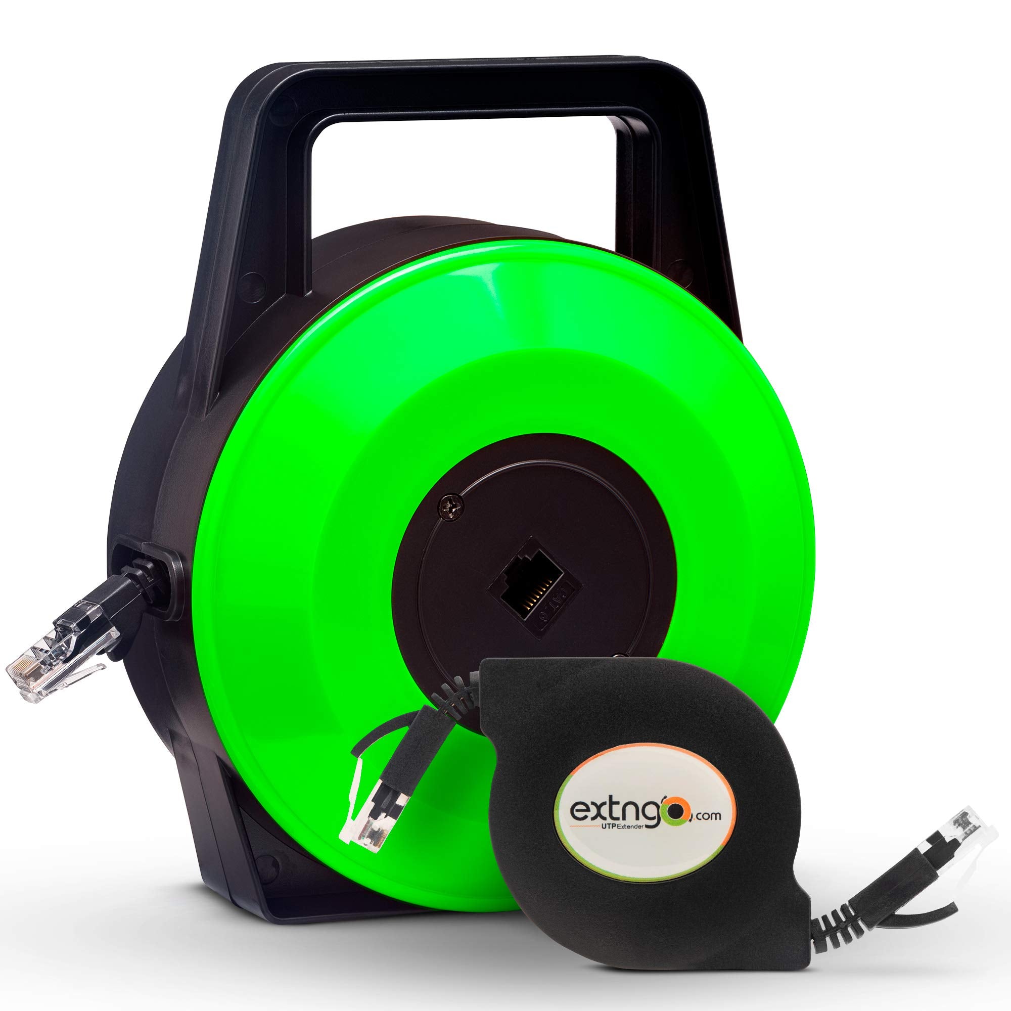 Extngo Retractable Network Cable Extender, 33 Feet   Cat 6 Ethernet Cable Flat Portable 1Gbps Data Speed Swiftly Setup Temp Netw