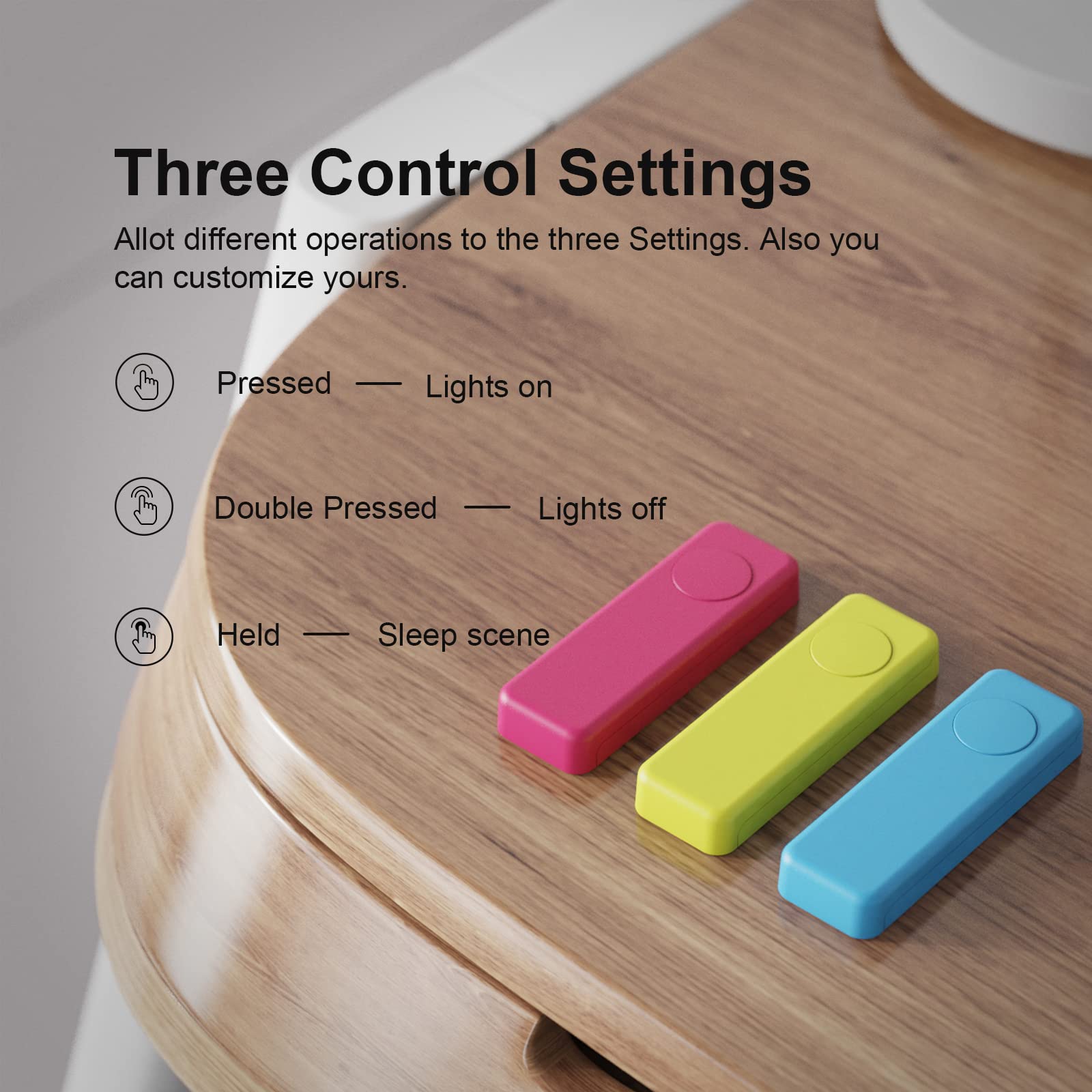 Thirdreality Zigbee Smart Button 3 Pack, Red Blue Yellow, 3 Way Remote Control, Require Zigbee Hub, Work With Smartthings, Aeote