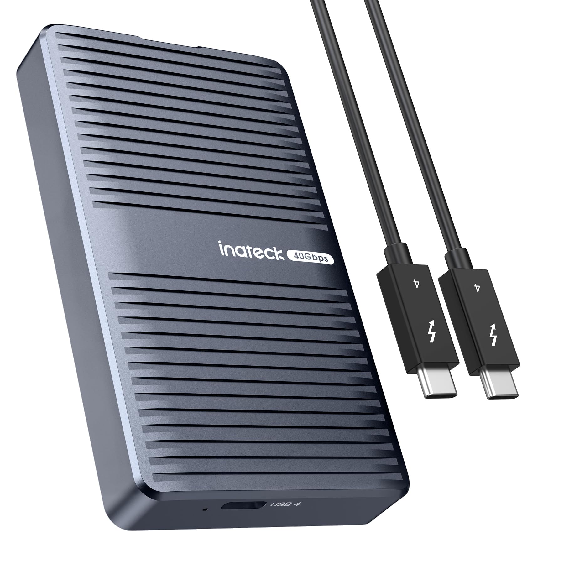 Inateck Usb4.0/Tbt4 M.Key M.2 Nvme Ssd Enclosure, 40Gbps, Aluminum, 8Tb, Gray, Tool Free Installation, Thunderbolt 3/4, Usb3.2/3
