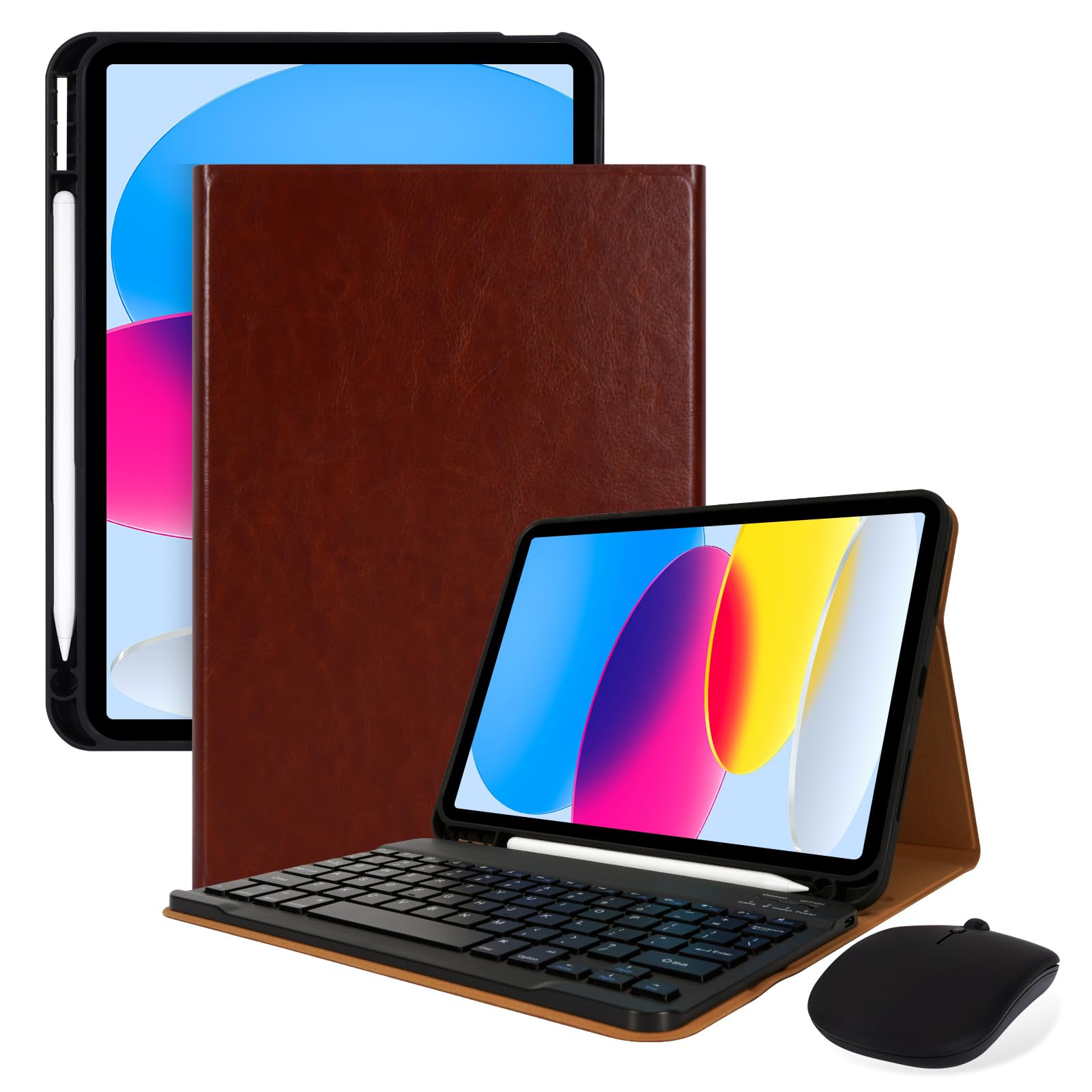 Lama Wireless Keyboard Case With Mouse For Ipad 10Th Generation 10.9'' 2022 (A2696/A2757/A2777), Slim Detachable Keyboard Case W