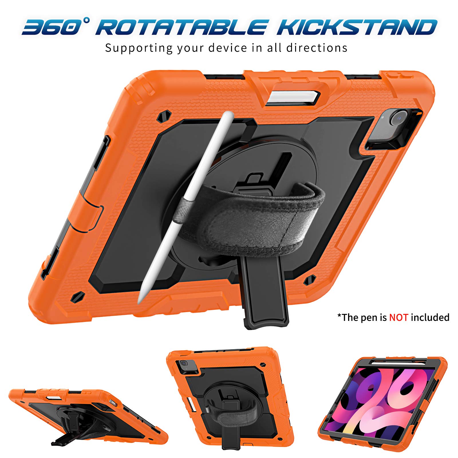 Timecity Case For Ipad Air 5 2022 /For Ipad Air 4 With Pencil Holder, Case For Ipad Air 5Th/4Th Generation [Supports Pencil 2Nd