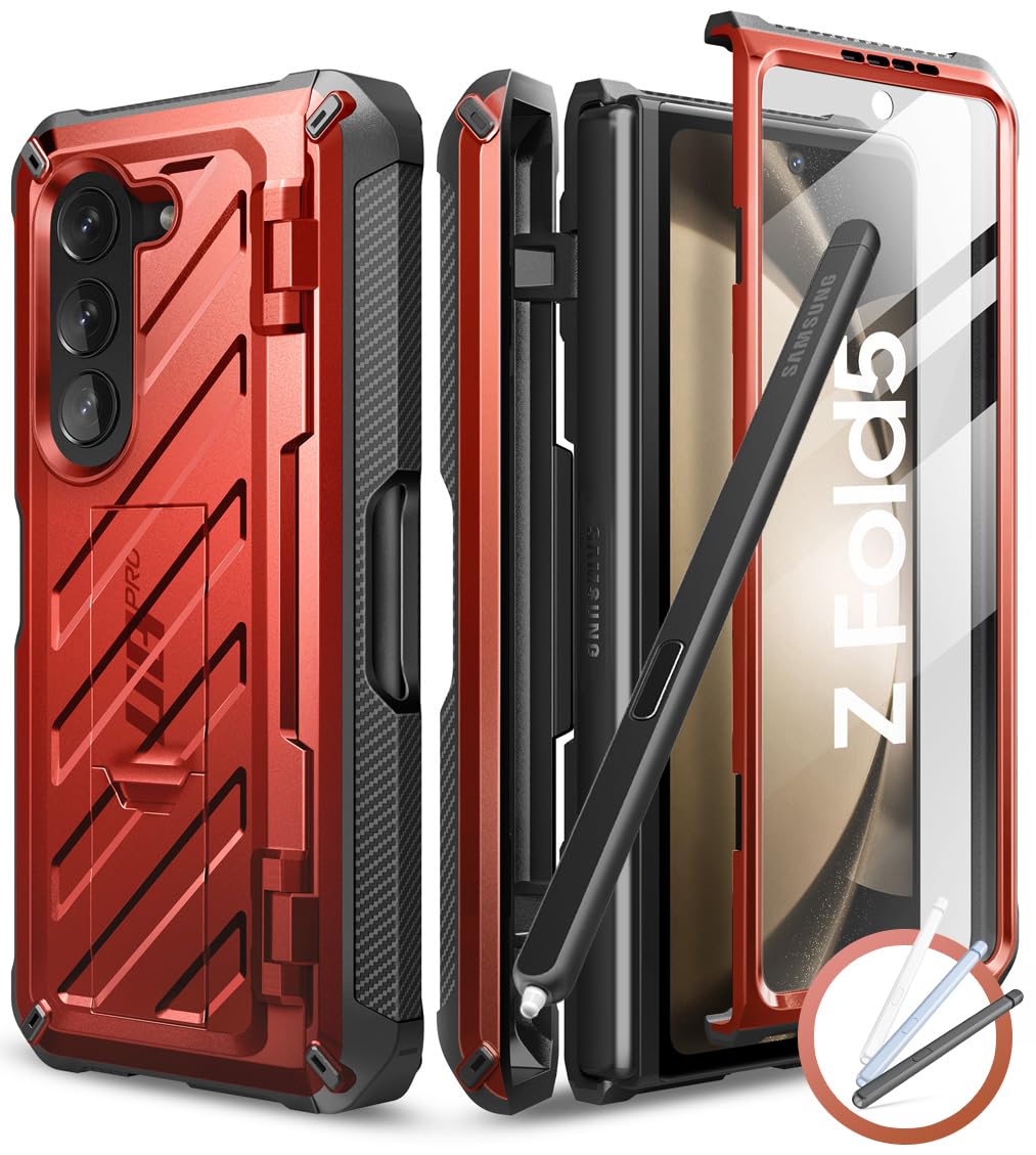 Supcase Unicorn Beetle Pro Case For Galaxy Z Fold 5 5G (2023), [Built In Pen Holder] Full Body Rugged Protective Case With Scree