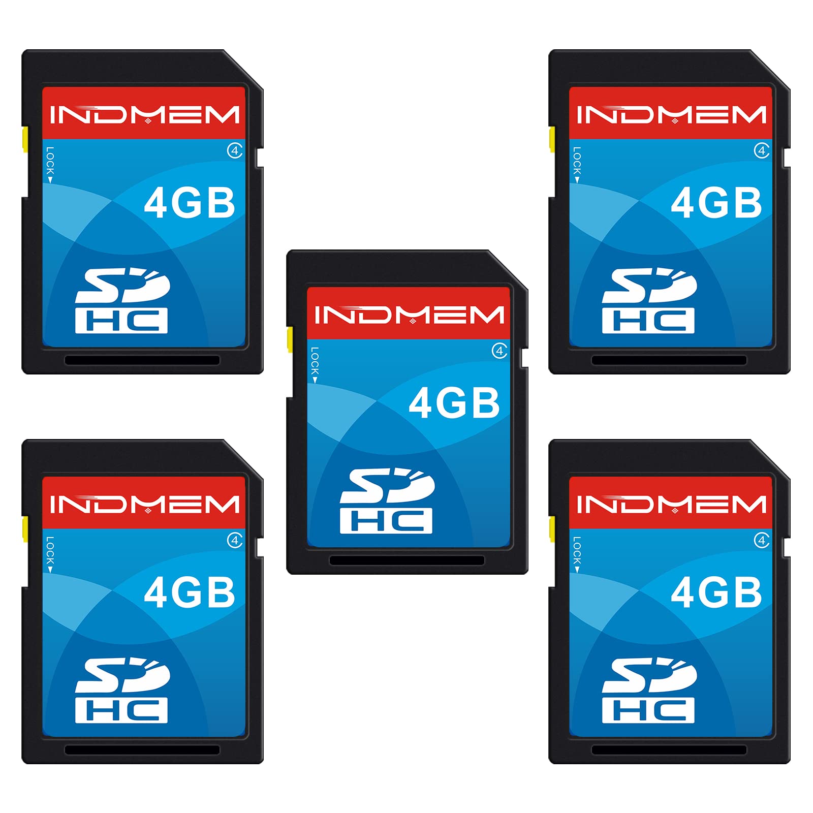 Indmem Sd Card 4Gb 5 Pack Sdhc Class 4 Flash Memory Card 4 Gb Digital Camera Cards