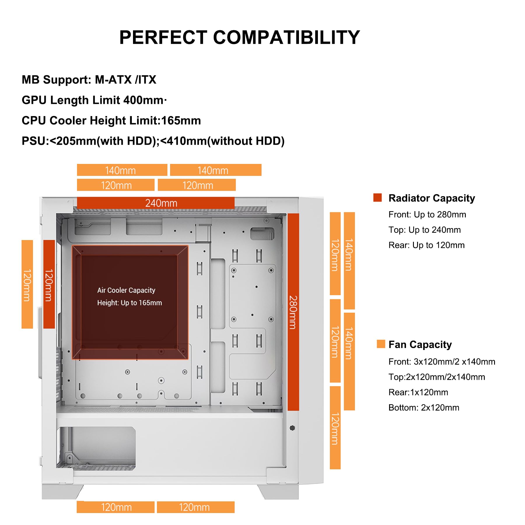 Pccooler Cps C3D310 Airflow M Atx Pc Case Mid Tower Desktop Computer Gaming Superior Case For Itx/E Atx With 2 Argb Case Fans,16