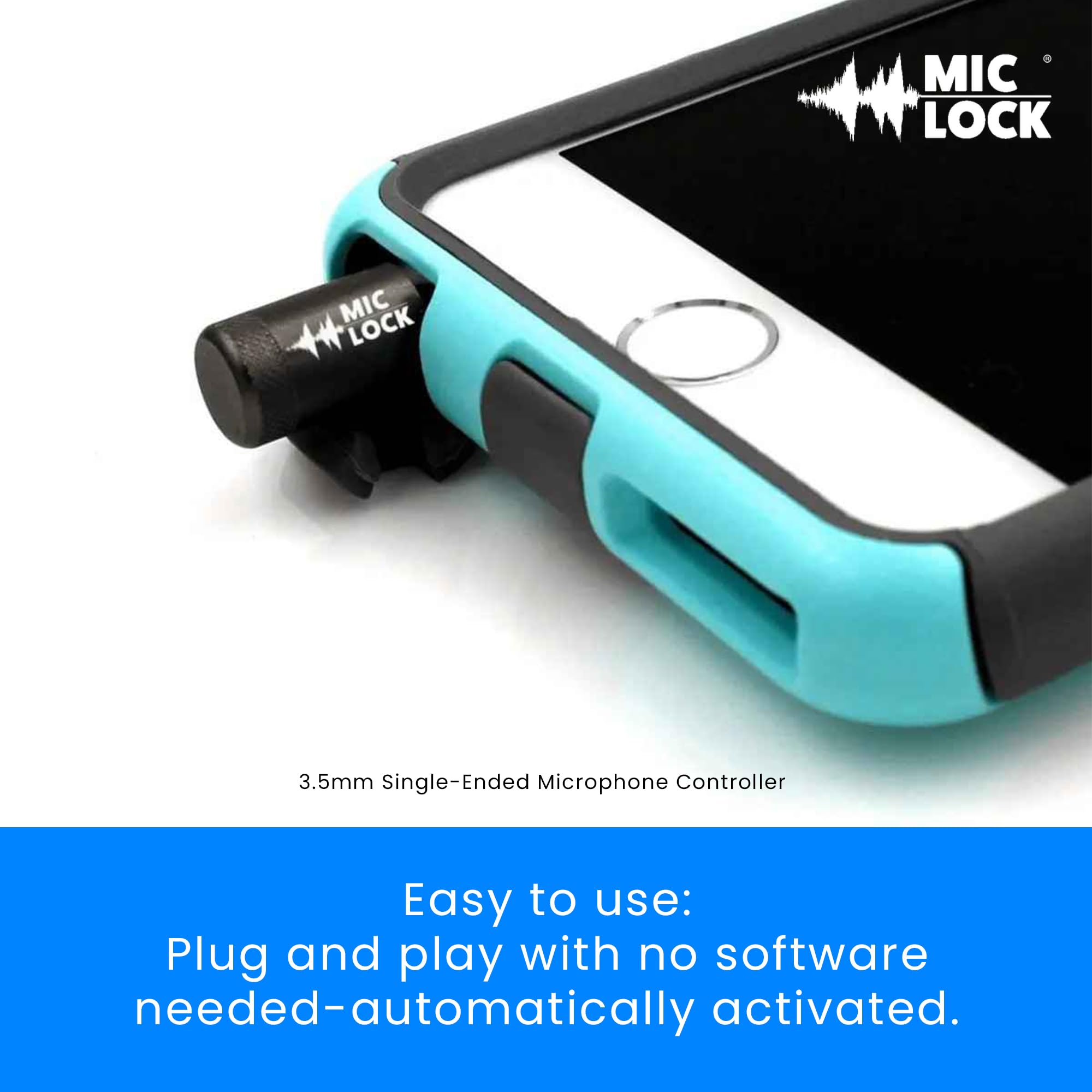 Mic-Lock Mini 3.5Mm For Headphone Port - Microphone Audio And Data Security - Privacy Protector For Laptops, Smartphones, Tablet