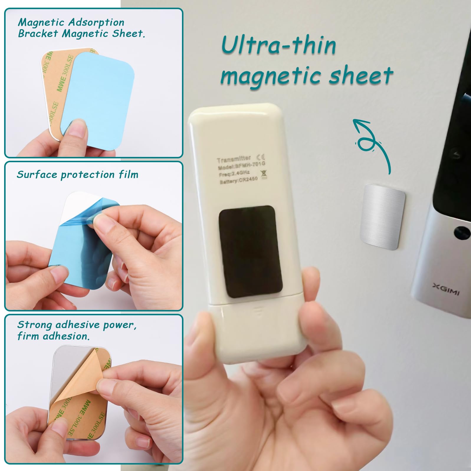 Fpmyb Metal Plates For Magnetic Car Phone Holder Cradle, Thin Steel Sheets Mount Metal Plates For Phone Case With Adhesive For M