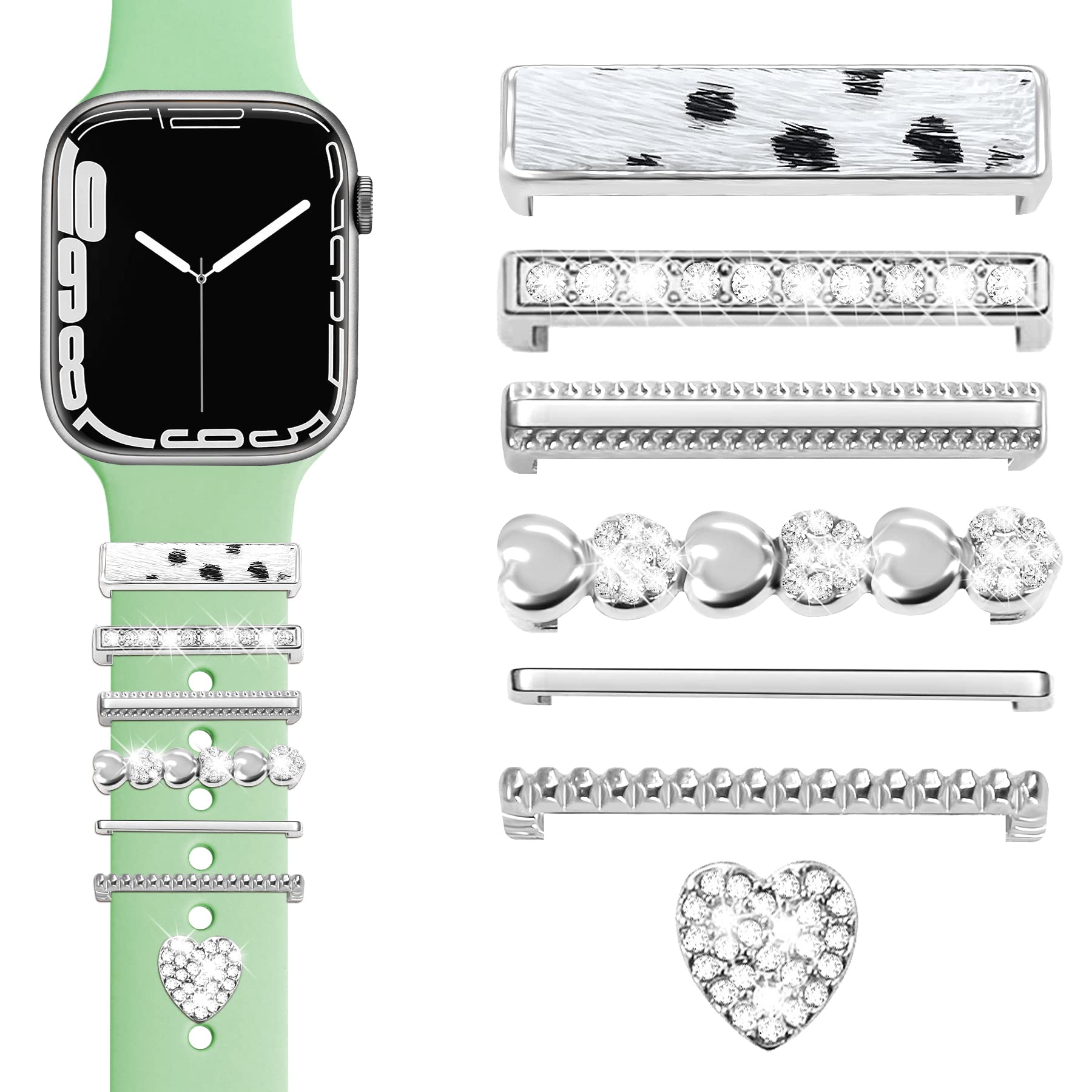 Jr.Dm Watch Band Charms With Decorative Bling Rings Loops, Compatible With Apple Watch 40Mm 38Mm 41Mm 42Mm 44Mm 45Mm 46Mm Smart 